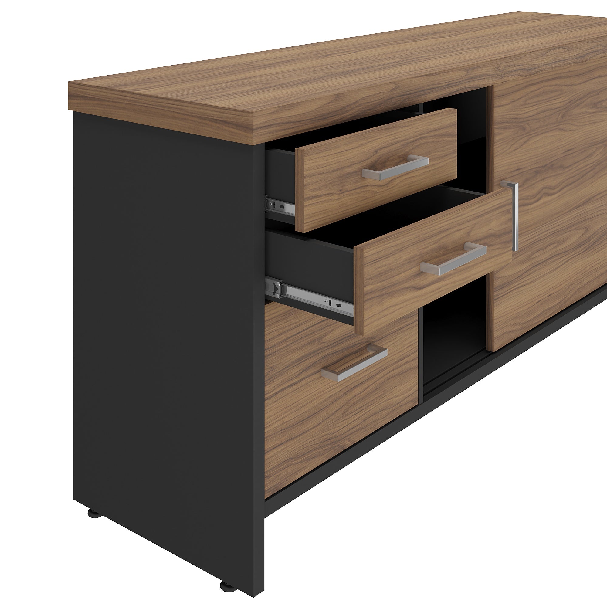 Balcão Escritório com 2 Portas e Gavetas Tampo 50mm