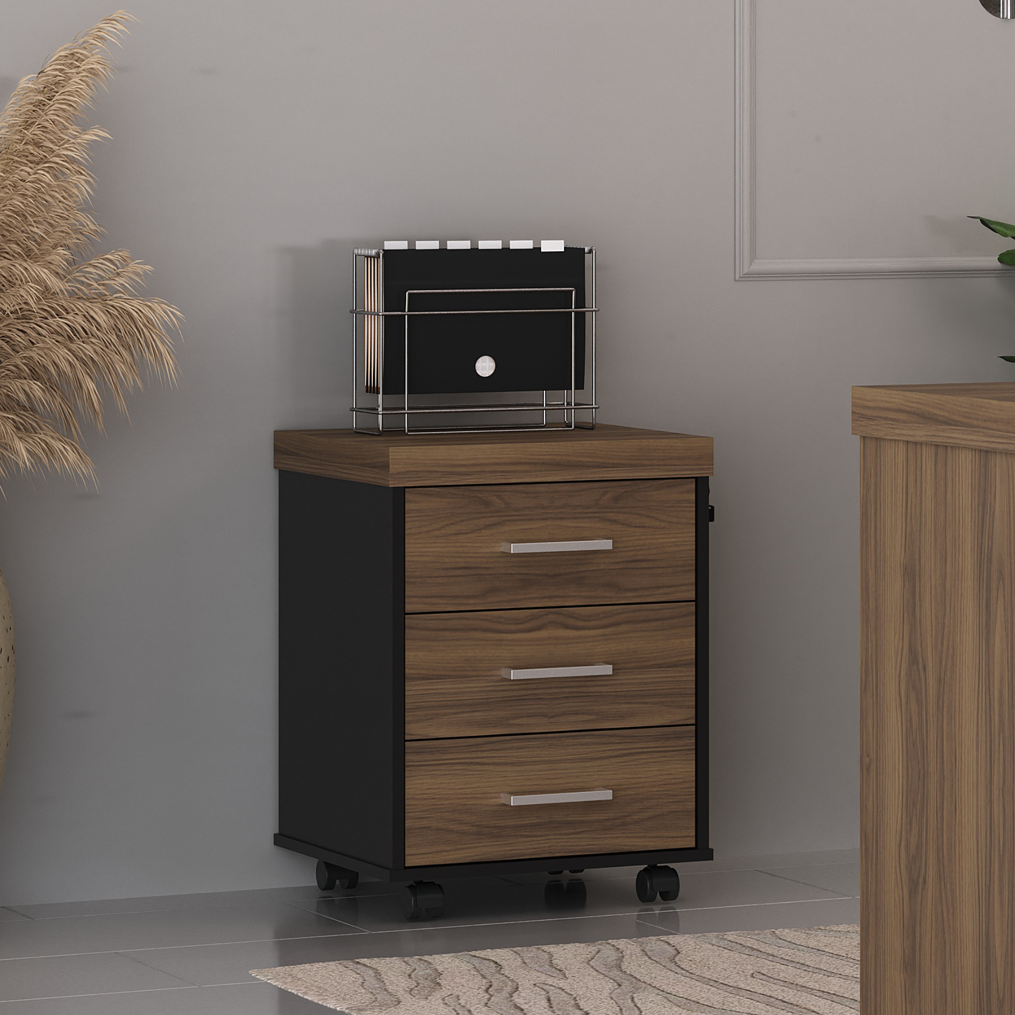 Gaveteiro Volante 3 Gavetas Tampo 50mm