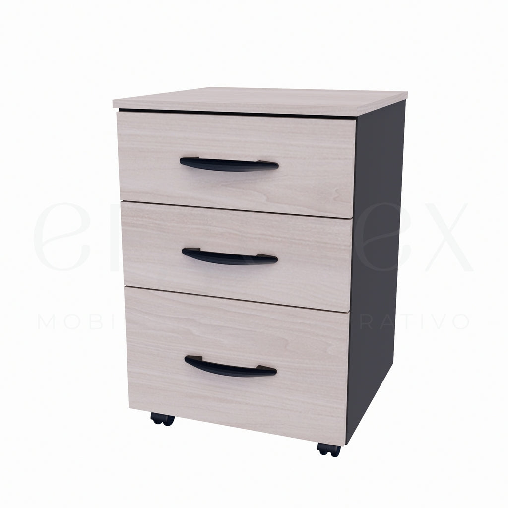 Gaveteiro Volante Escritorio com 2 Gavetas e 1 Gavetao Soft 15mm