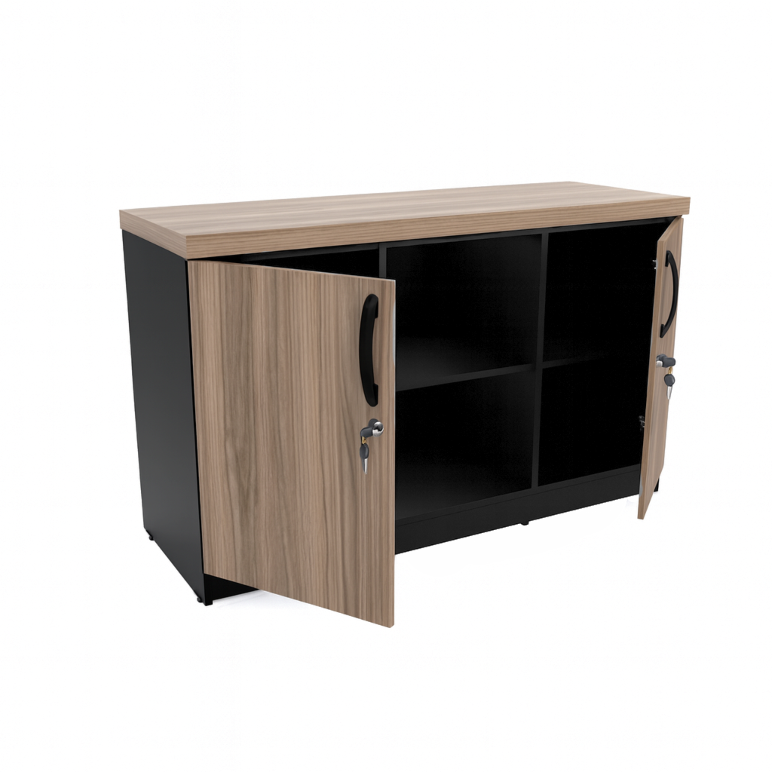 Balcão de Escritório 2 Portas e Nicho Tampo 30mm