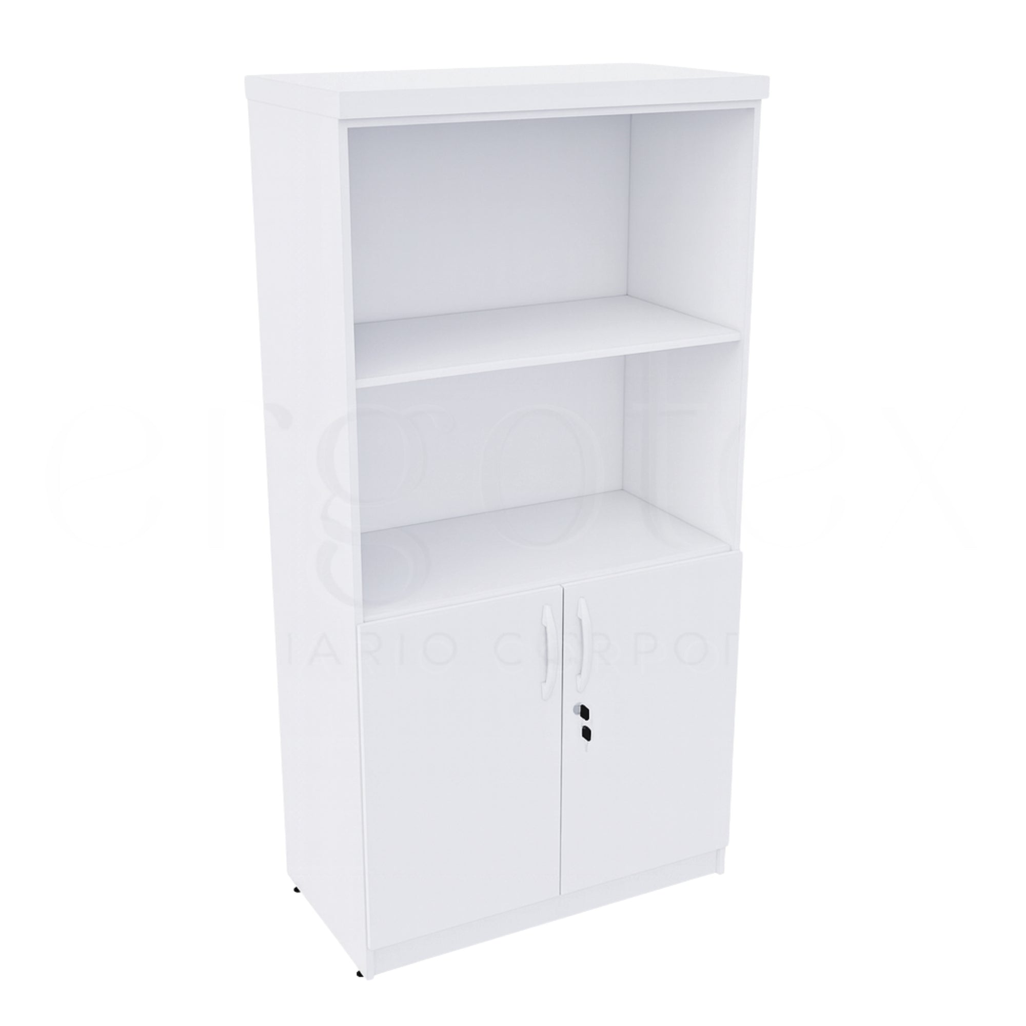 Armário Alto Escritório 2 Portas e Nicho Tampo 40mm