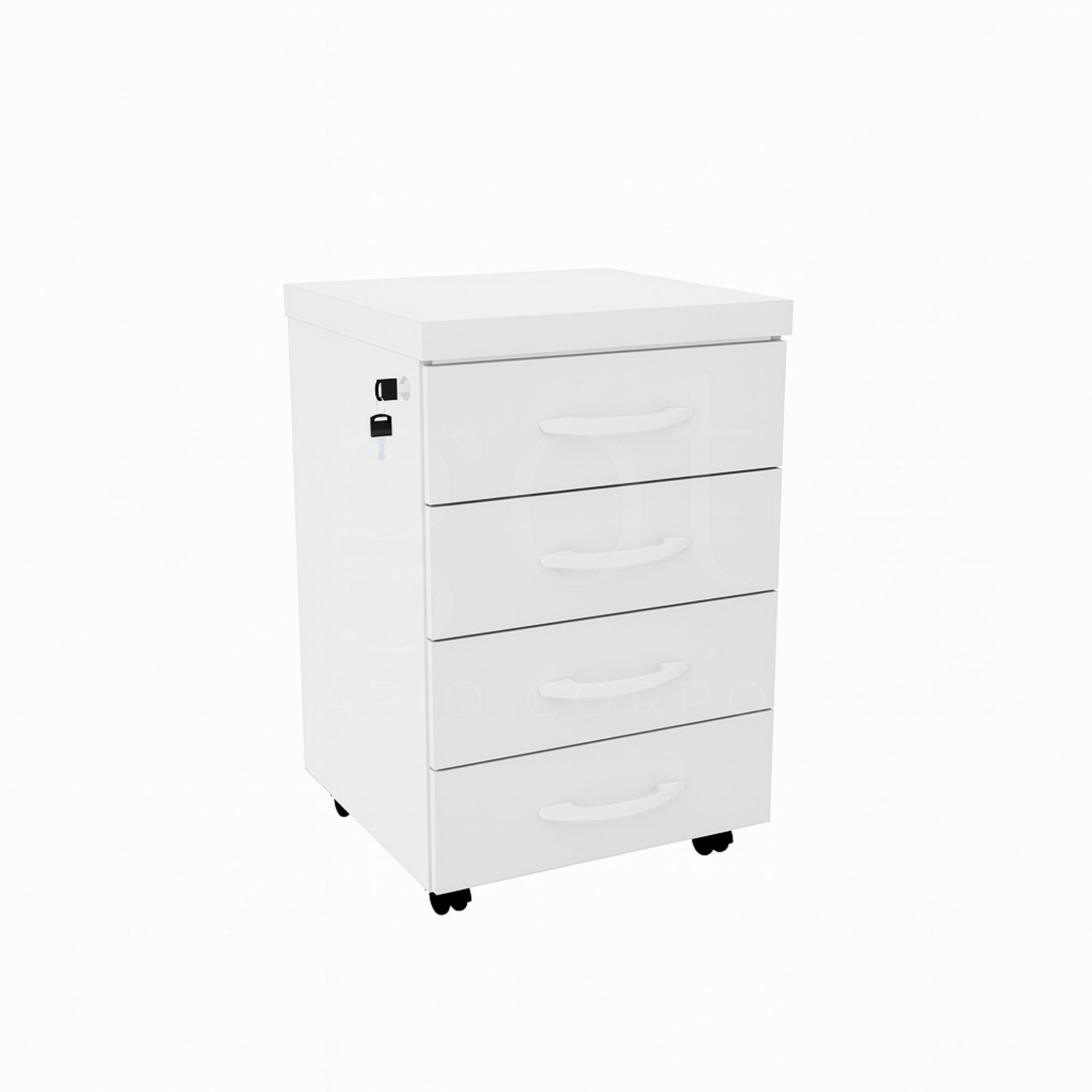 Gaveteiro Volante Escritório com 4 Gavetas Tampo 40mm