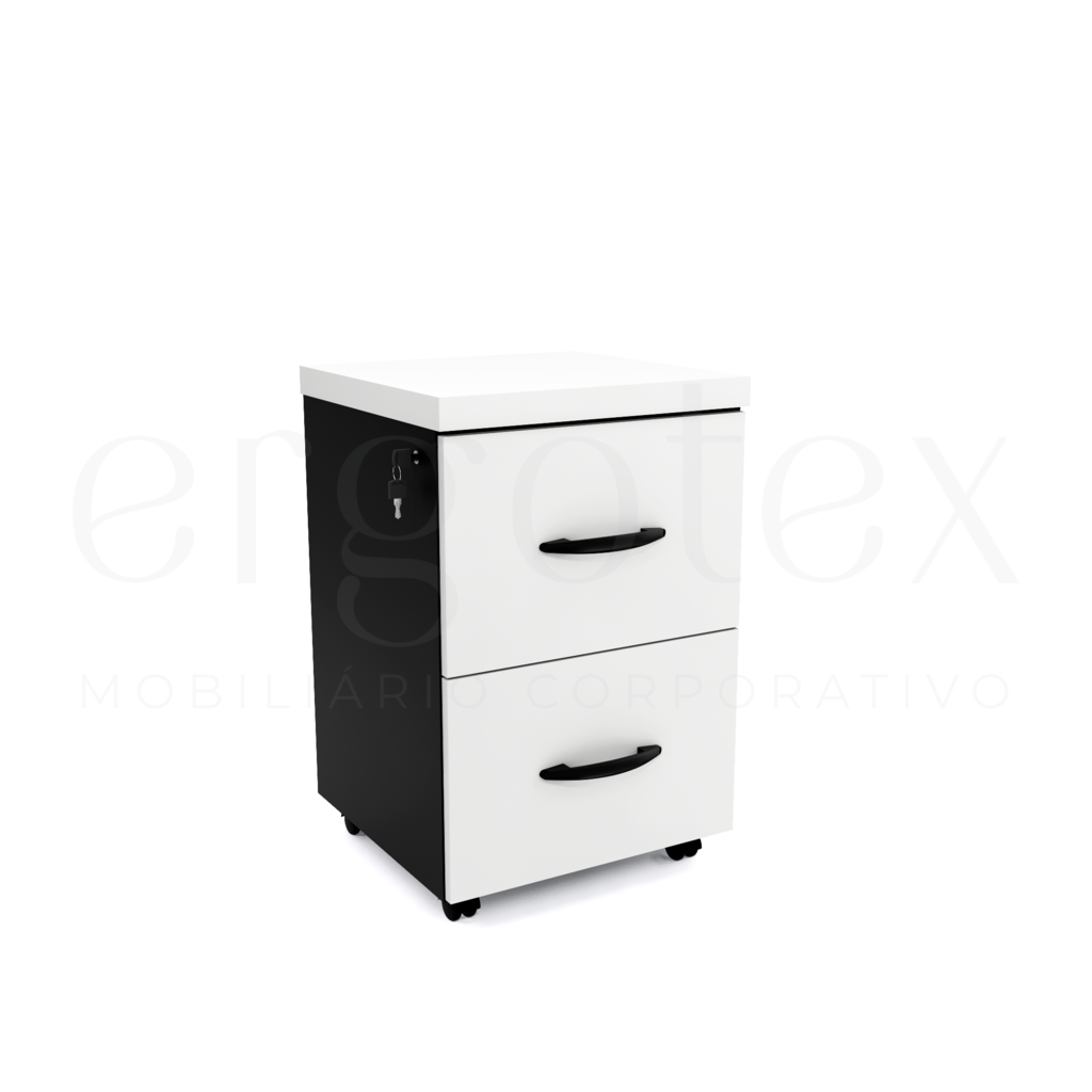 Esquerdo Arquivo para Pasta Suspensa com 2 Gavetas Tampo 40mm