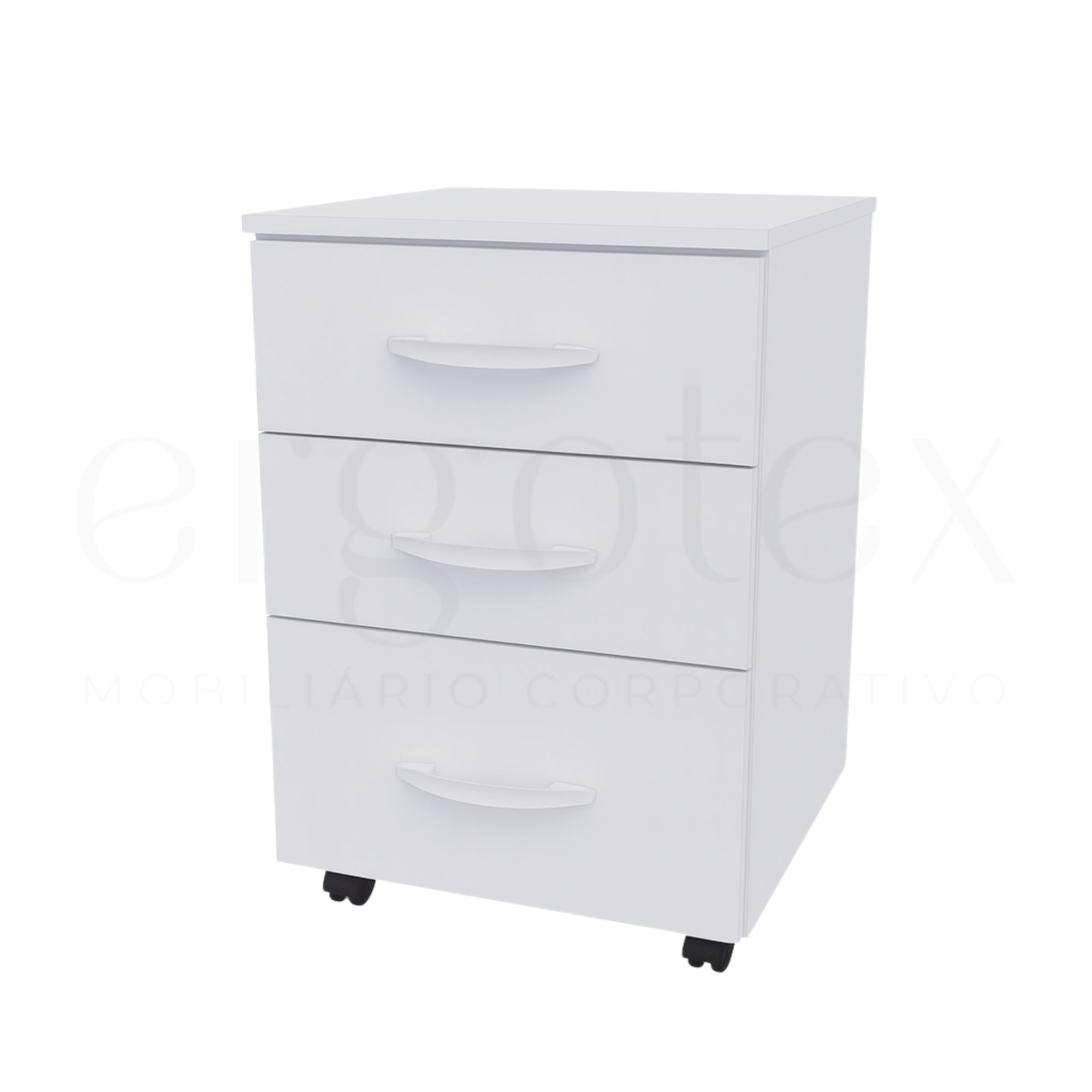 Gaveteiro Volante Escritório com 2 Gavetas e 1 Gavetão Soft 15mm