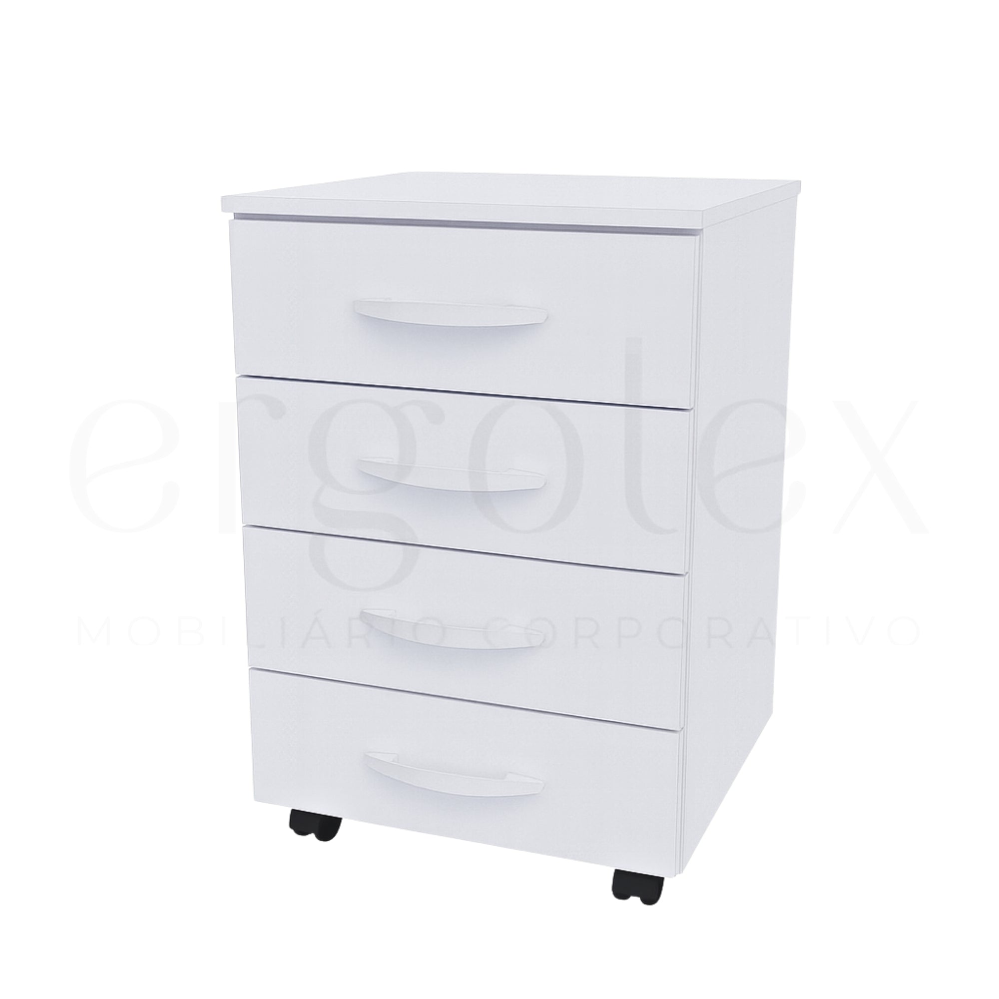 Gaveteiro Volante Escritório com 4 Gavetas Soft 15mm