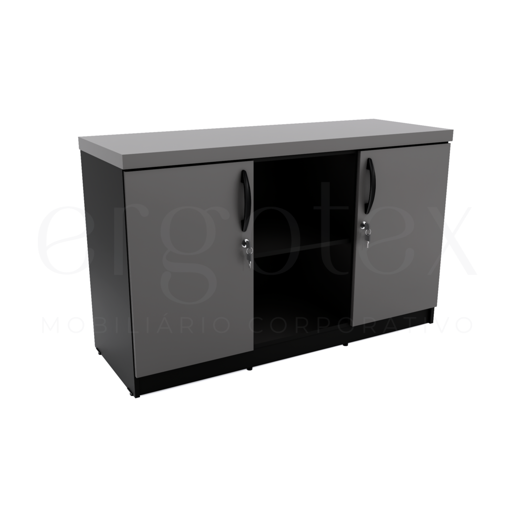 Balcao de Escritorio 2 Portas e Nicho Tampo 30mm