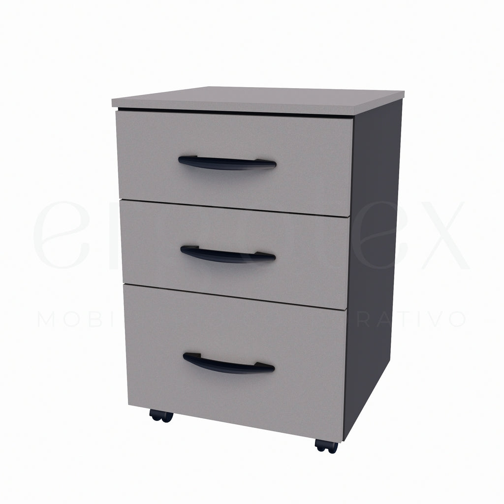 Gaveteiro Volante Escritorio com 2 Gavetas e 1 Gavetao Soft 15mm