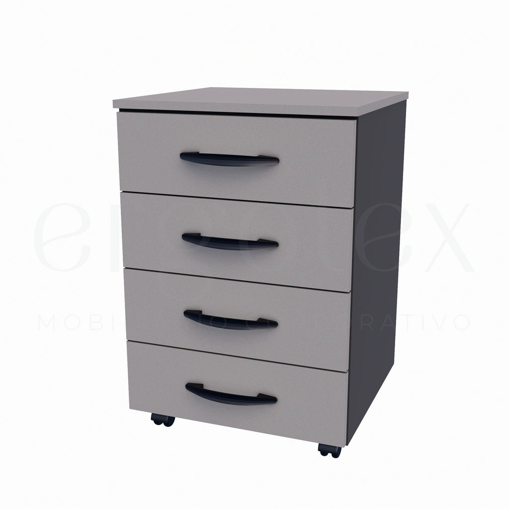 Gaveteiro Volante Escritorio com 4 Gavetas Soft 15mm