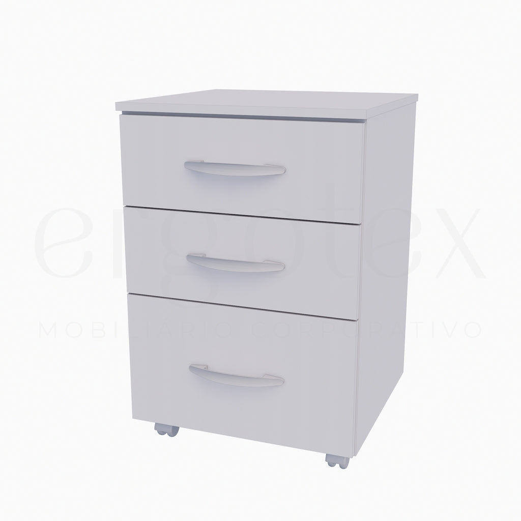 Gaveteiro Volante Escritorio com 2 Gavetas e 1 Gavetao Soft 15mm