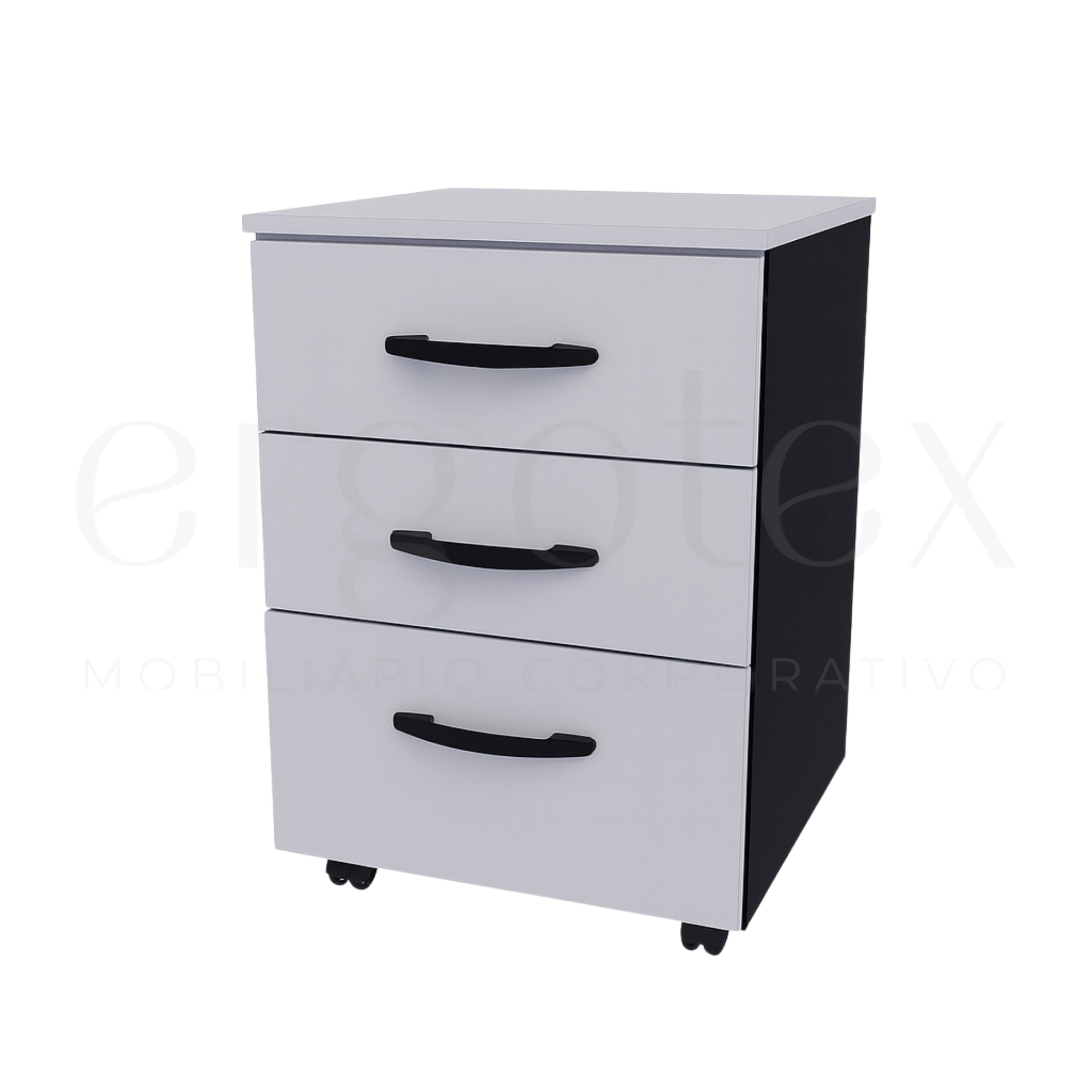 Gaveteiro Volante Escritório com 2 Gavetas e 1 Gavetão Soft 15mm