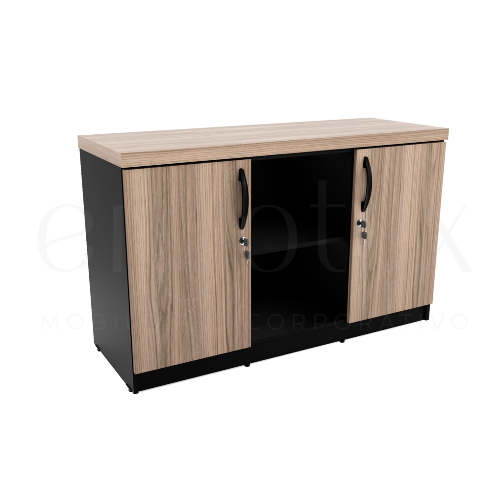 Balcao de Escritorio 2 Portas e Nicho Tampo 40mm