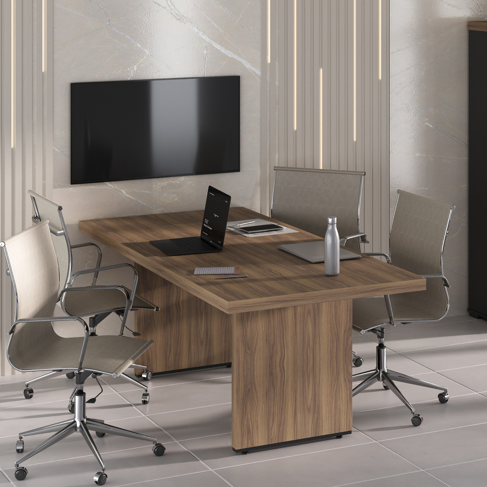 Mesa de Reunião Retangular Tampo 50mm