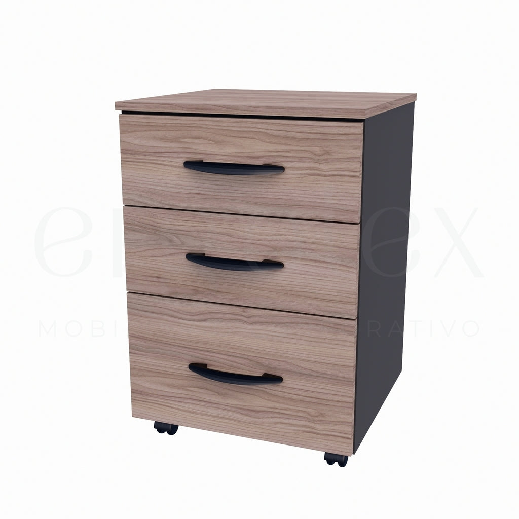 Gaveteiro Volante Escritorio com 2 Gavetas e 1 Gavetao Soft 15mm