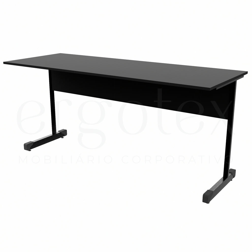 preto Mesa Reta Escritorio Tampo 15mm