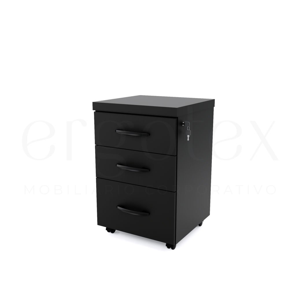 Direito Gaveteiro Volante Escritorio com 2 Gavetas e 1 Gavetao Tampo 40mm