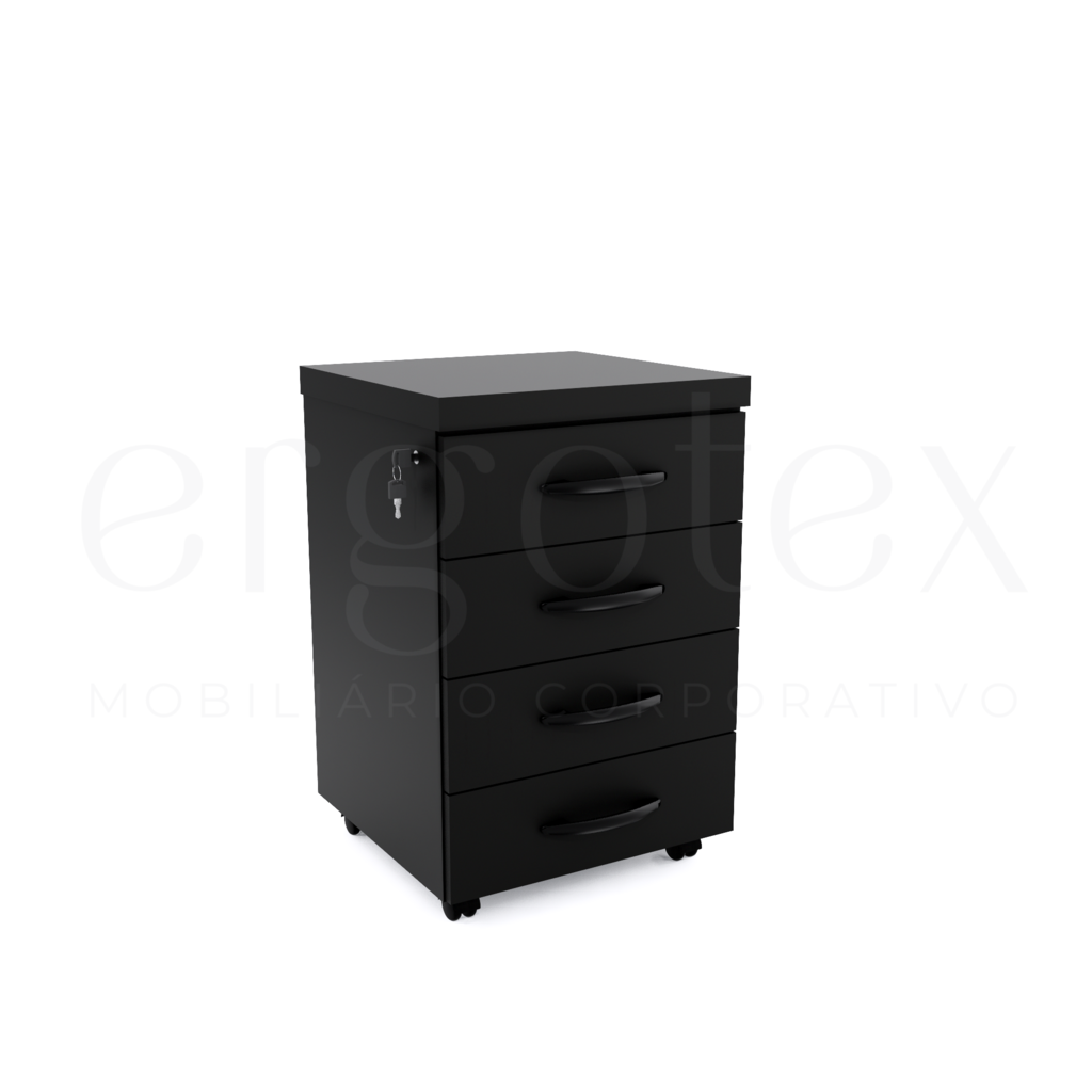 Esquerdo Gaveteiro Volante Escritorio com 4 Gavetas Tampo 40mm