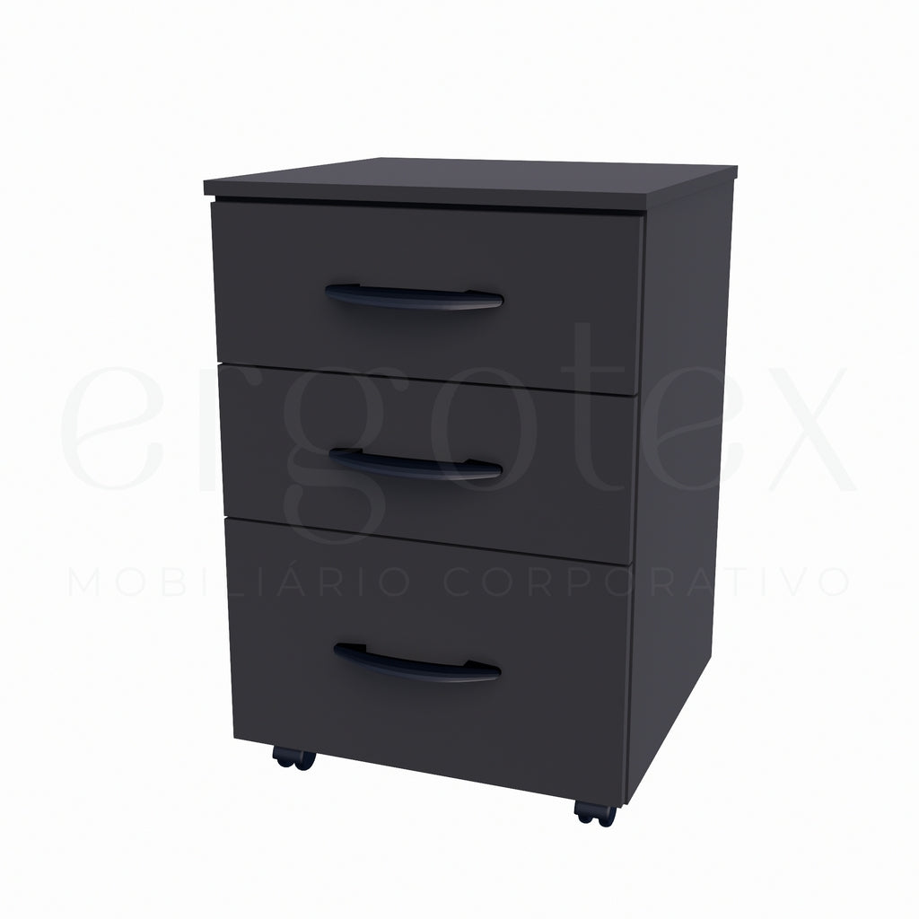 Gaveteiro Volante Escritorio com 2 Gavetas e 1 Gavetao Soft 15mm