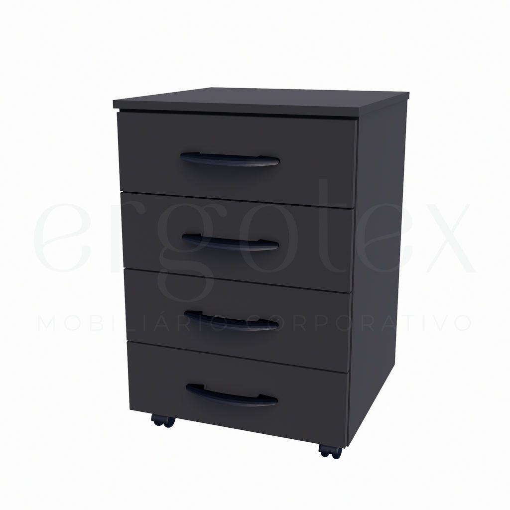 Gaveteiro Volante Escritorio com 4 Gavetas Soft 15mm