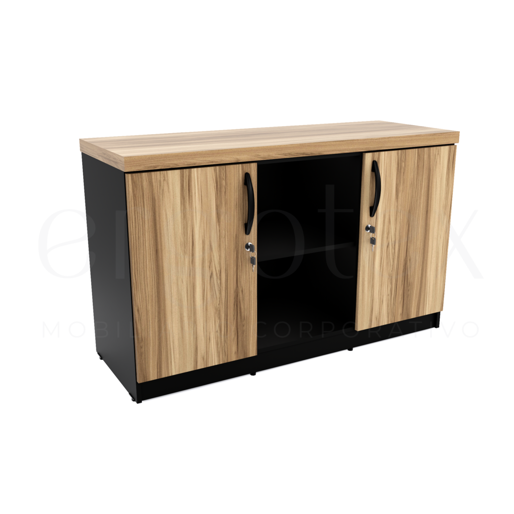 Balcao de Escritorio 2 Portas e Nicho Tampo 40mm