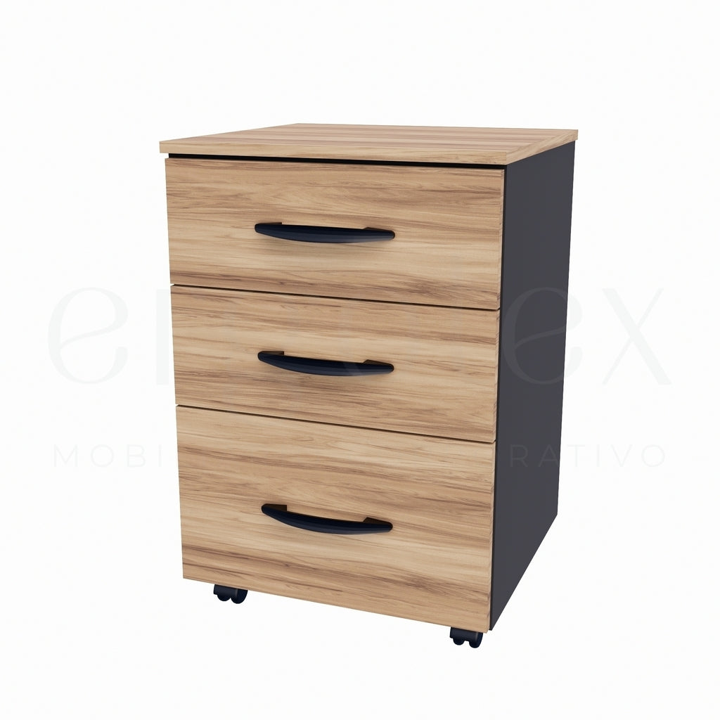 Gaveteiro Volante Escritorio com 2 Gavetas e 1 Gavetao Soft 15mm