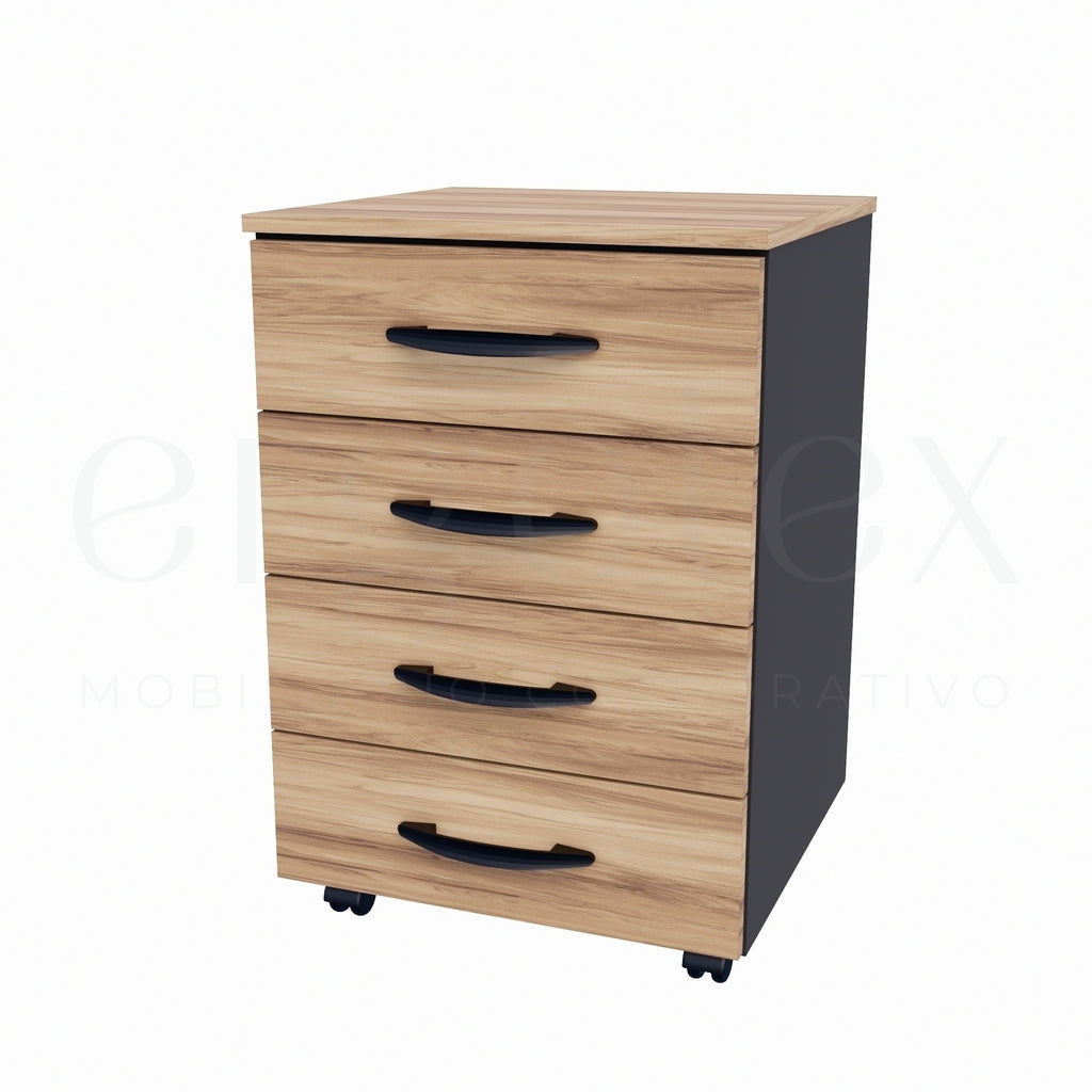 Gaveteiro Volante Escritorio com 4 Gavetas Soft 15mm