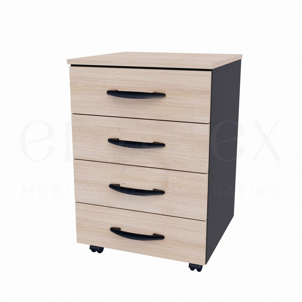 Gaveteiro Volante Escritorio com 4 Gavetas Soft 15mm