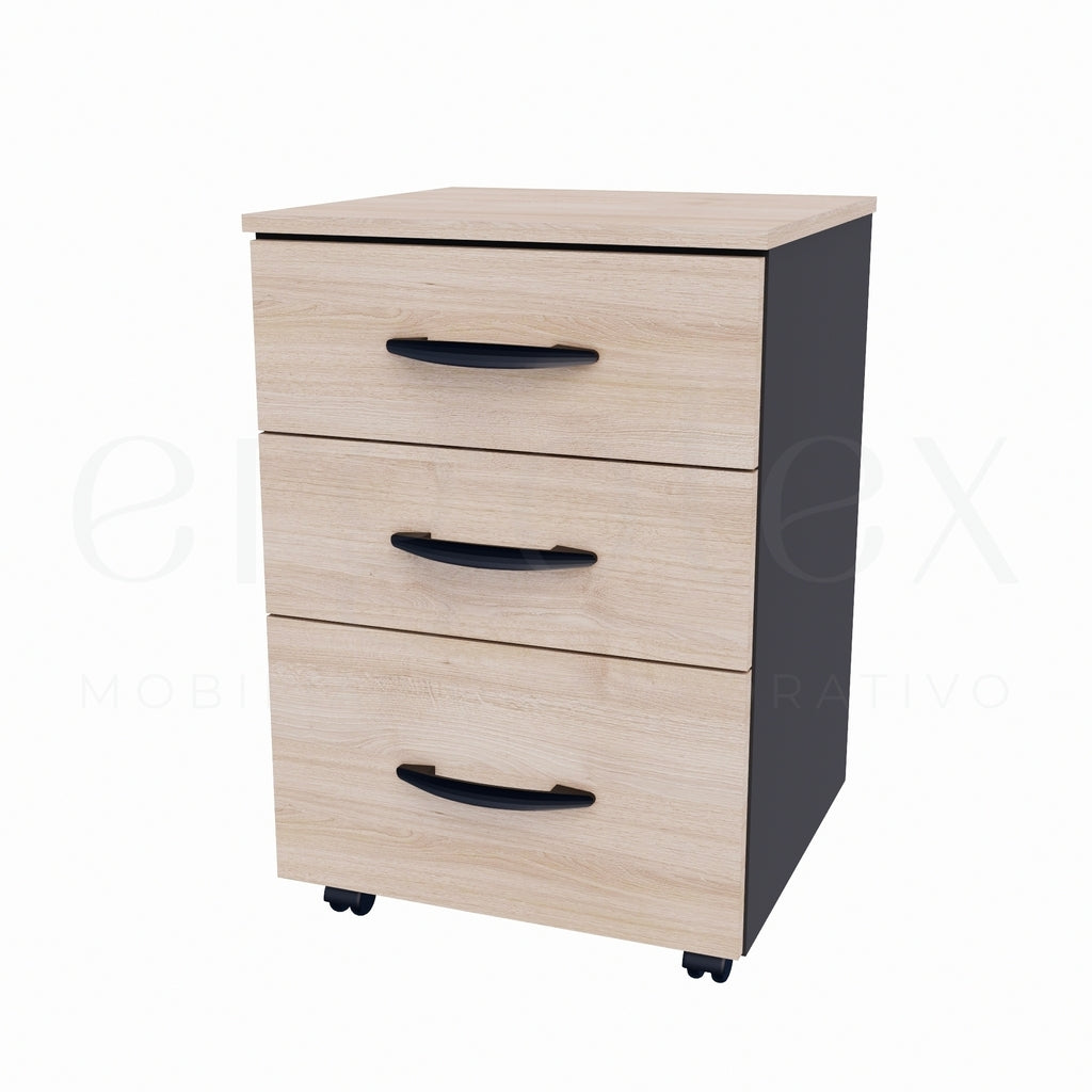 Gaveteiro Volante Escritorio com 2 Gavetas e 1 Gavetao Soft 15mm