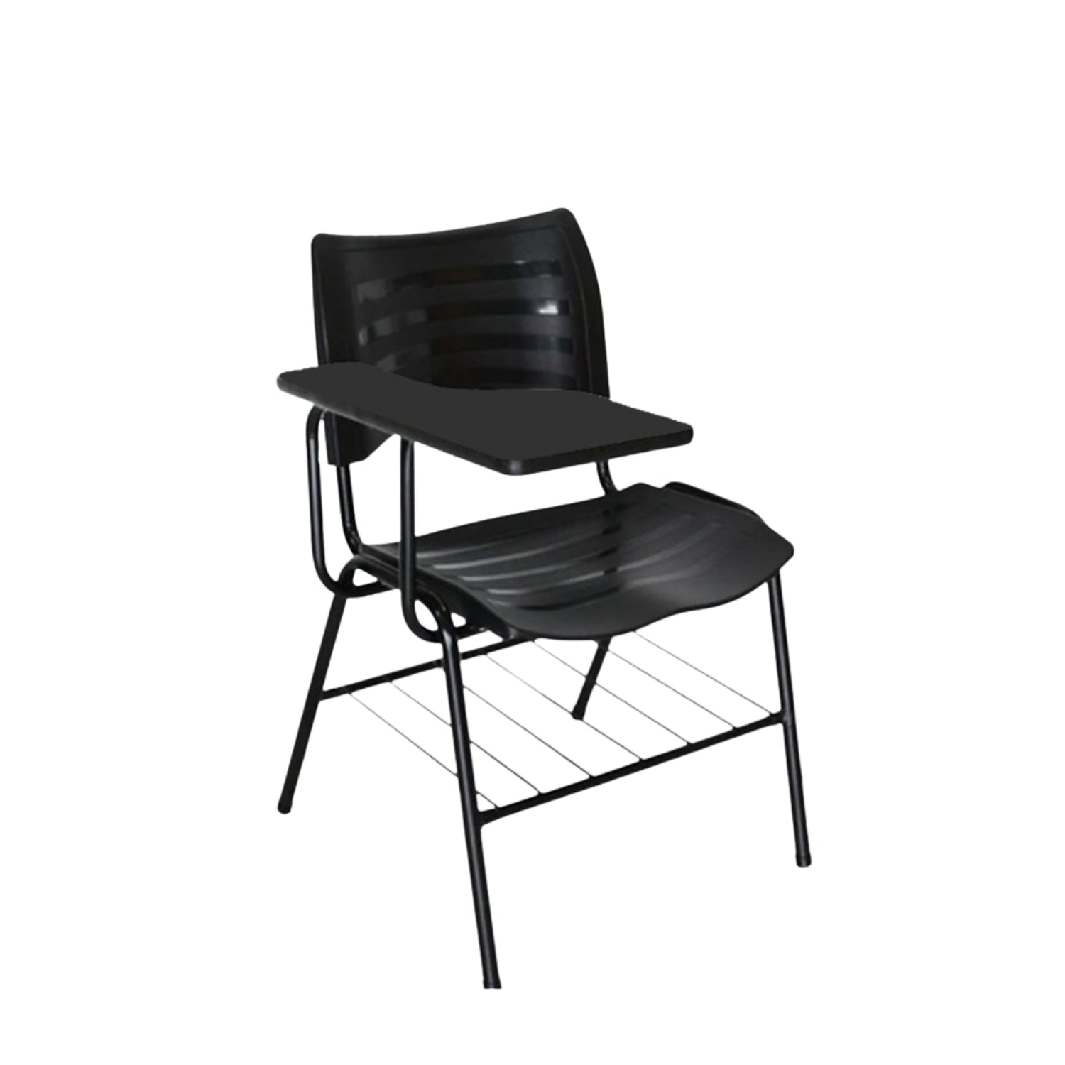 Cadeira Universitária Plástica Prancheta Fixa com Porta Livros