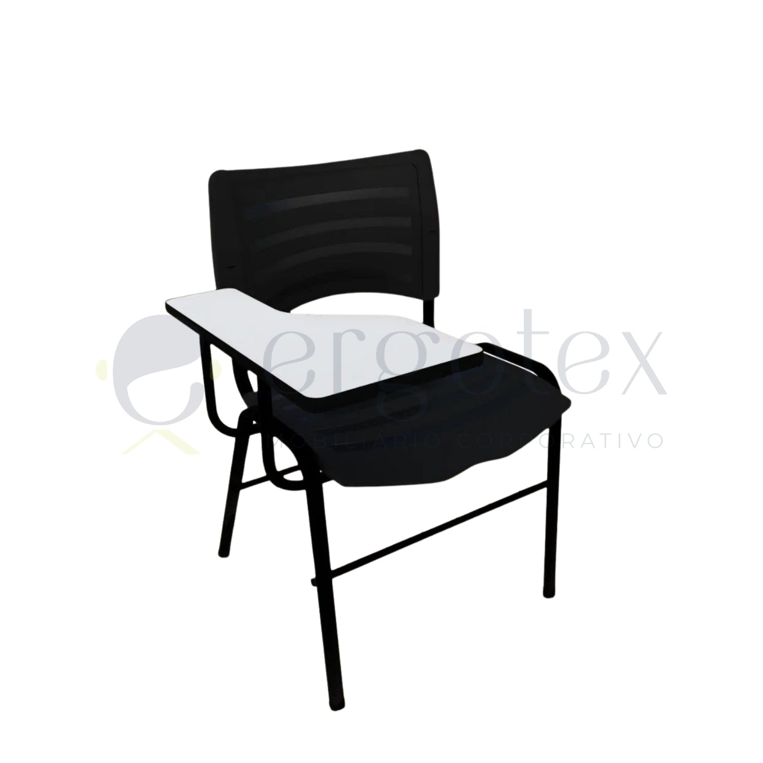 Cadeira Universitária Plástica Prancheta Fixa com Porta Livros