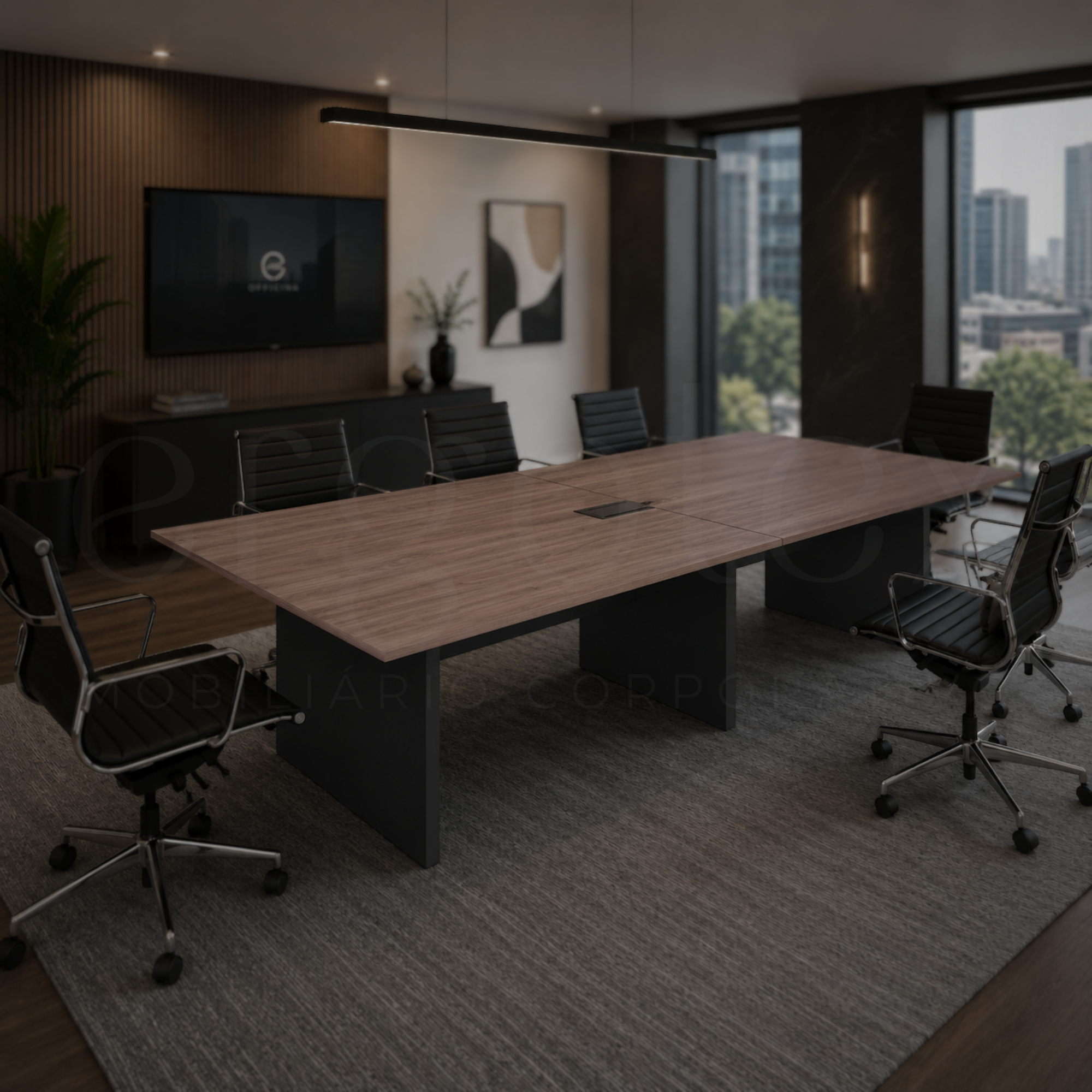 Mesa de Reunião Escritório Bipartida 30mm