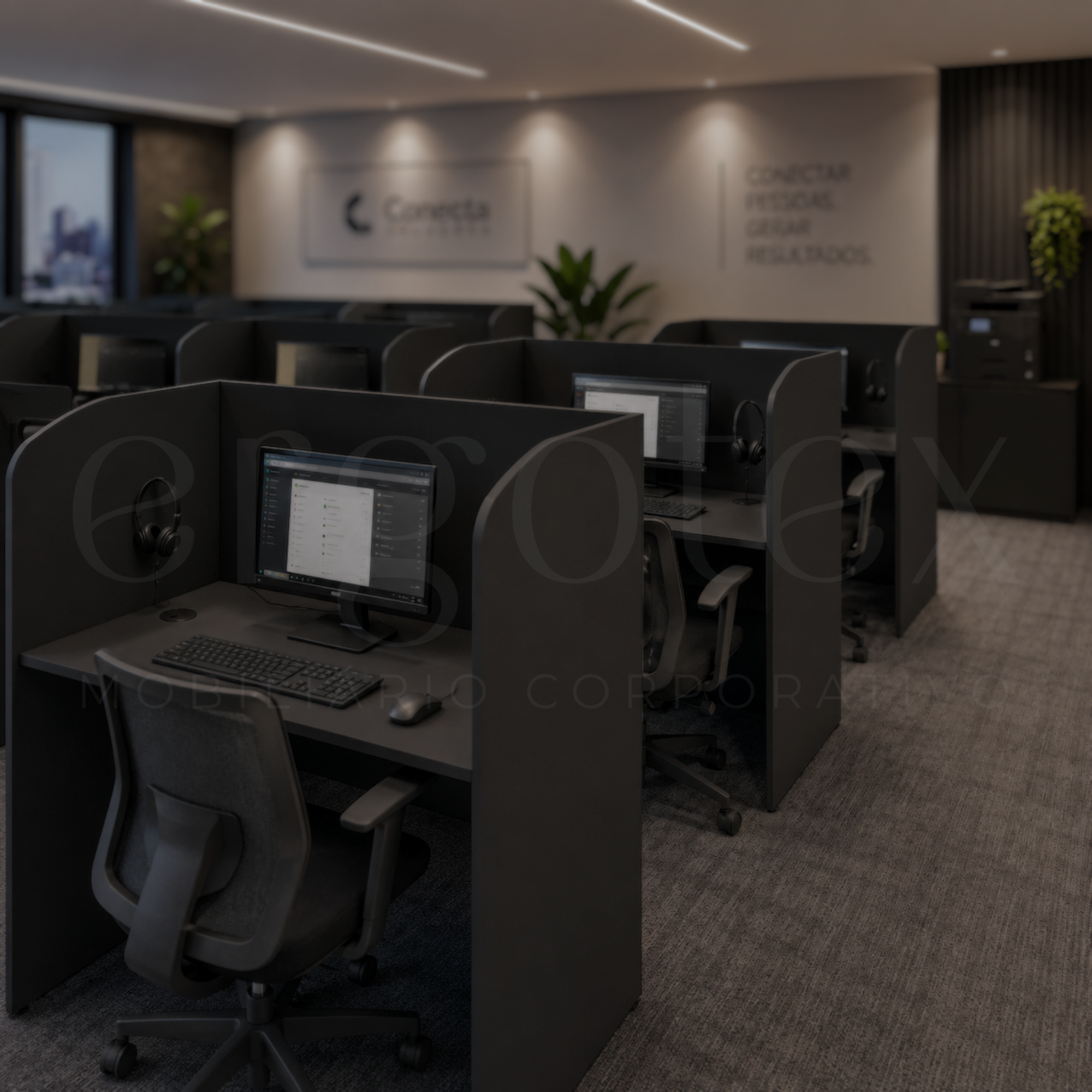 Cabine de Telemarketing 1 Lugar Soft 15mm