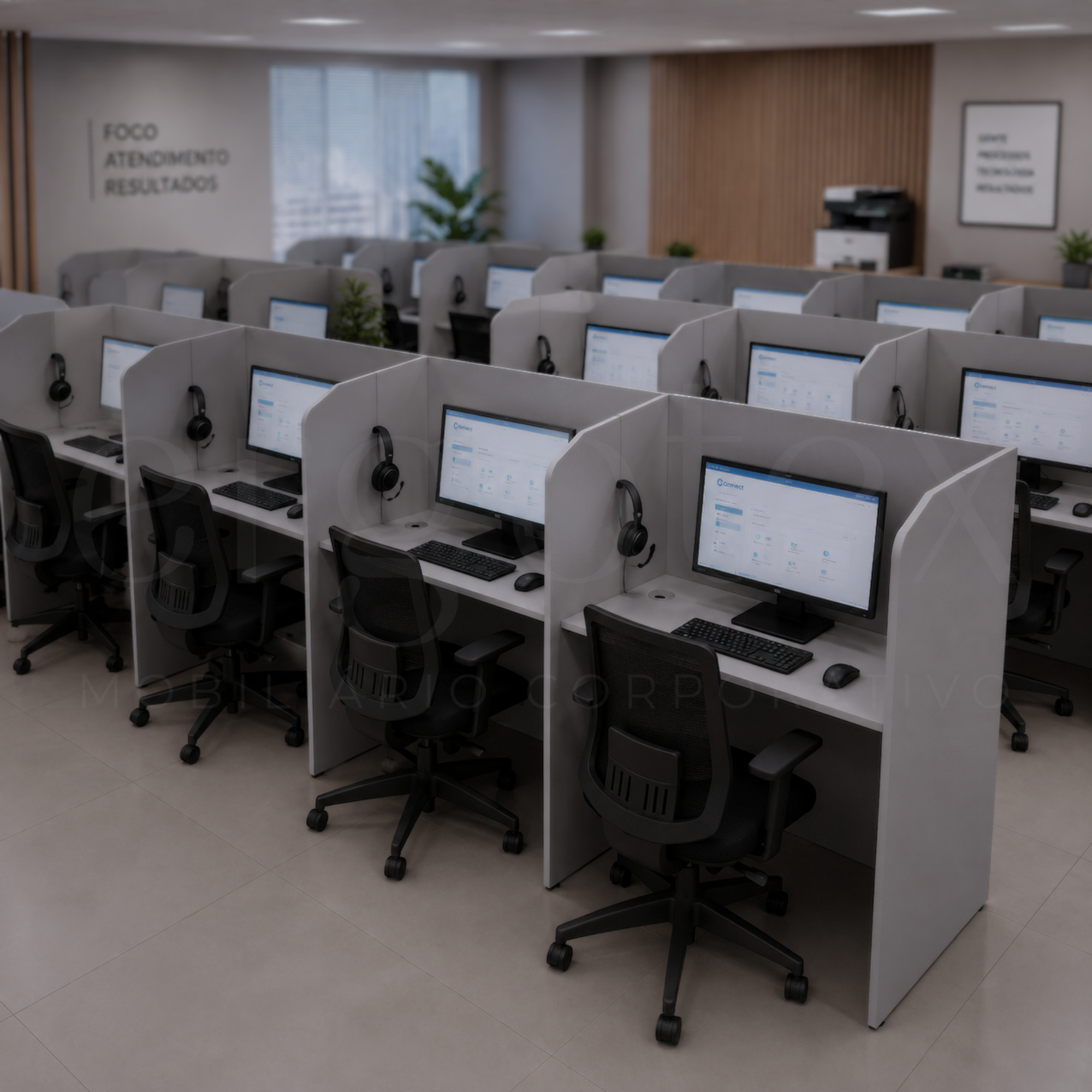 Cabine de Telemarketing 1 Lugar Soft 15mm