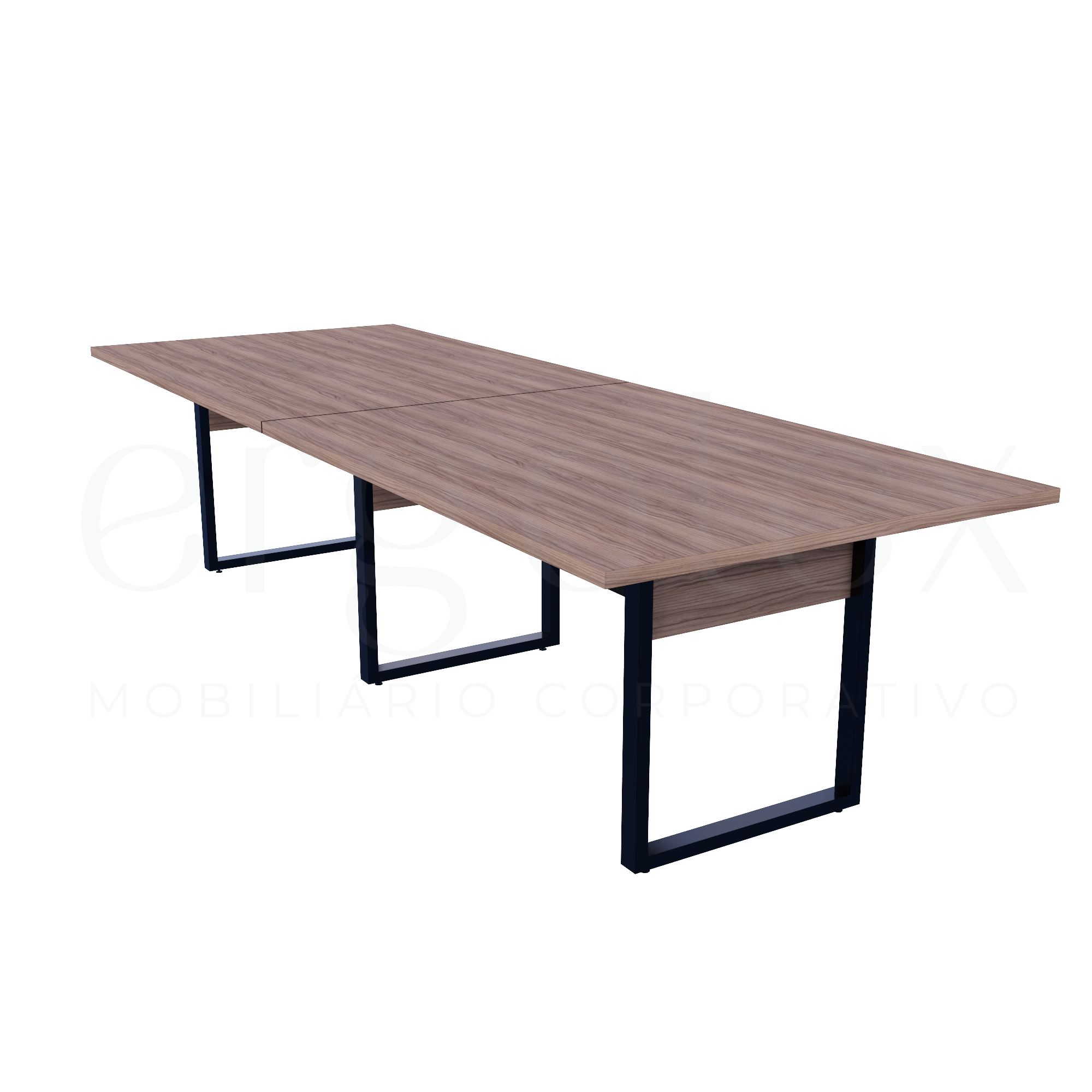 Mesa de Reunião Industrial Bipartida Tampo 30mm Preto
