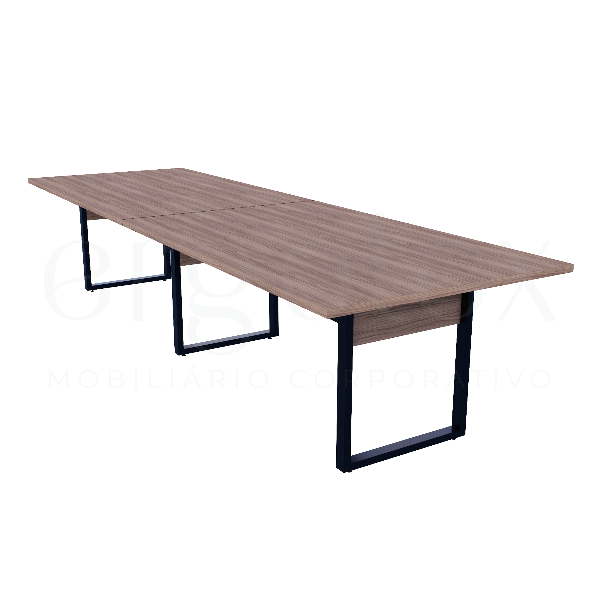 Mesa de Reunião Industrial Bipartida Tampo 30mm Preto