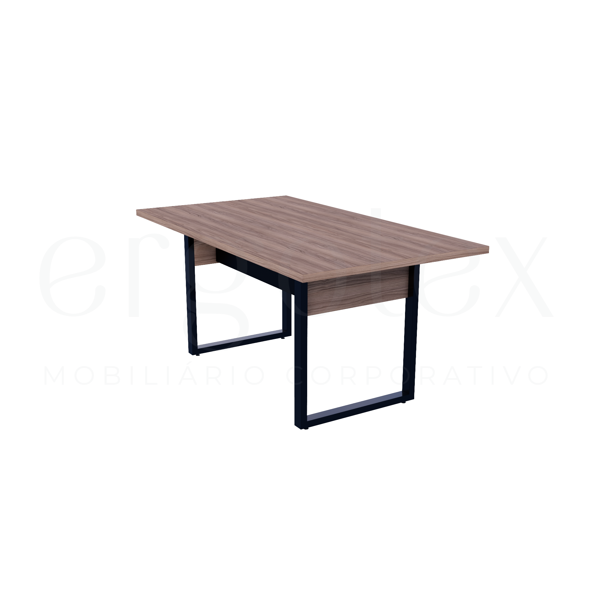 Mesa de Reunião Industrial Tampo 30mm Preto