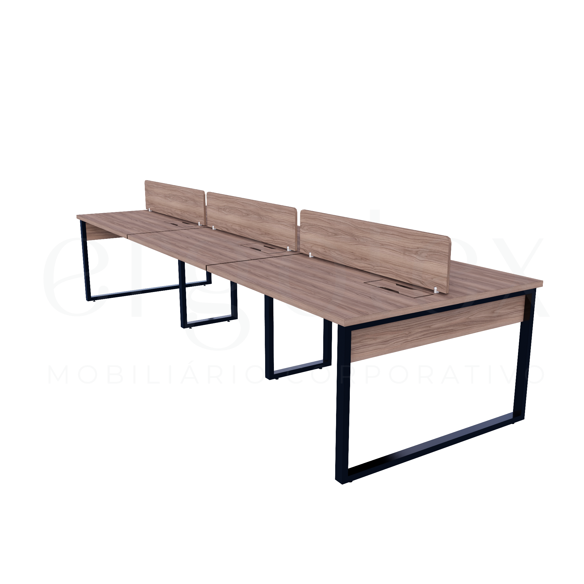 Plataforma de Trabalho Steel Tampo 30mm Industrial Preto