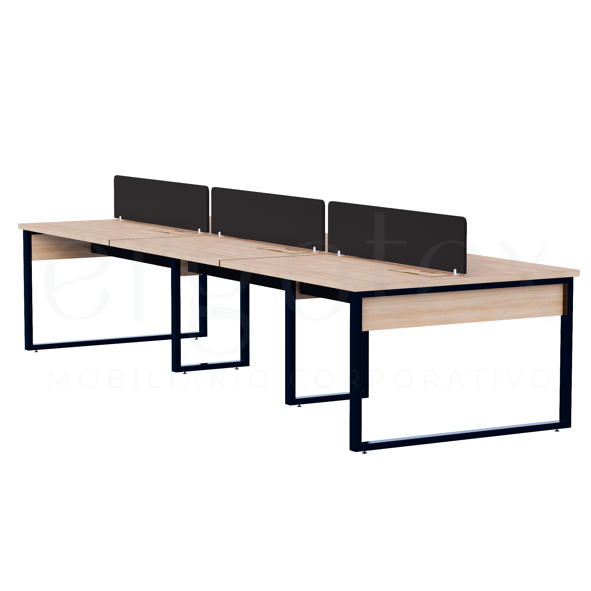 Plataforma de Trabalho Steel Tampo 30mm Industrial Preto