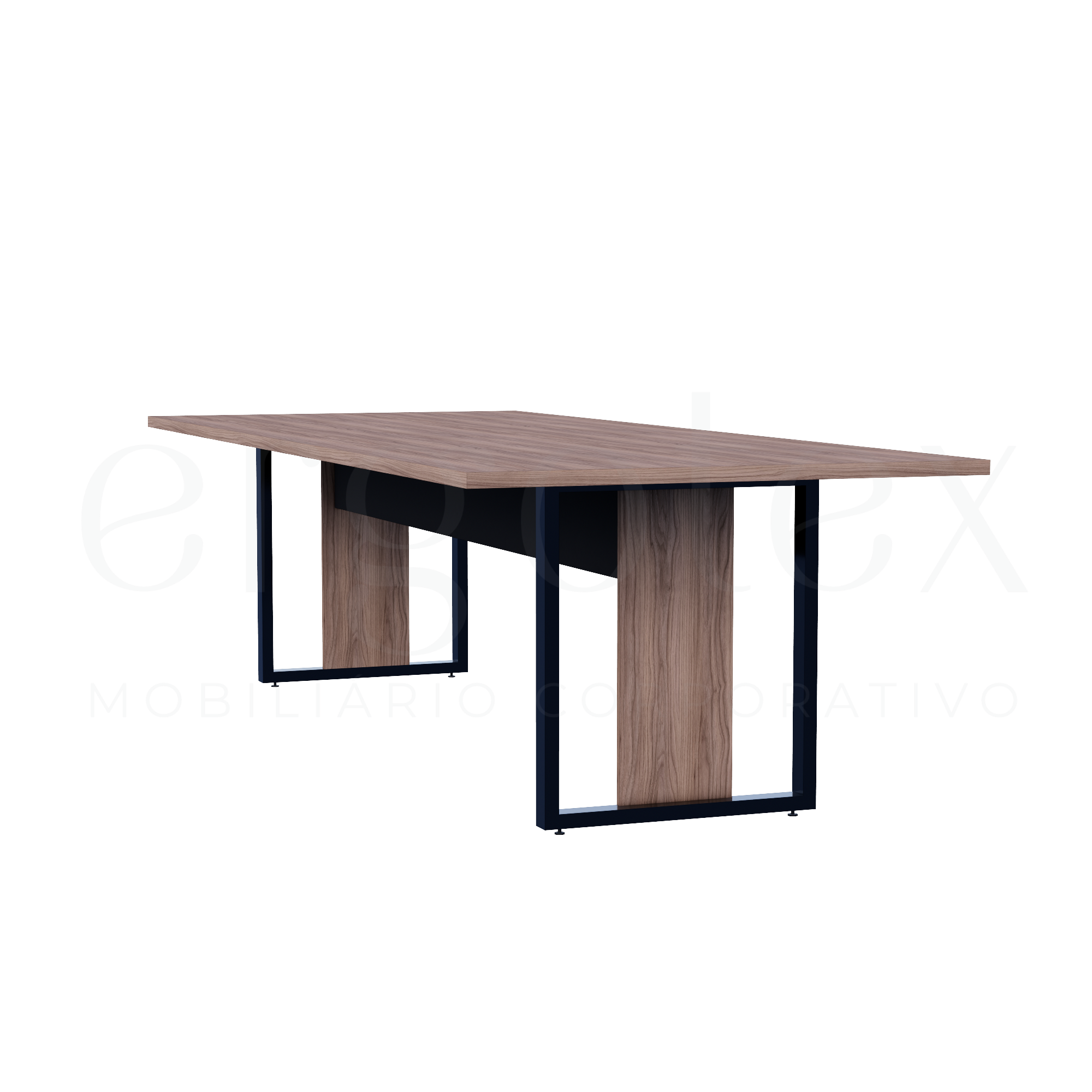 Mesa de Reunião Industrial Tampo 30mm Preto