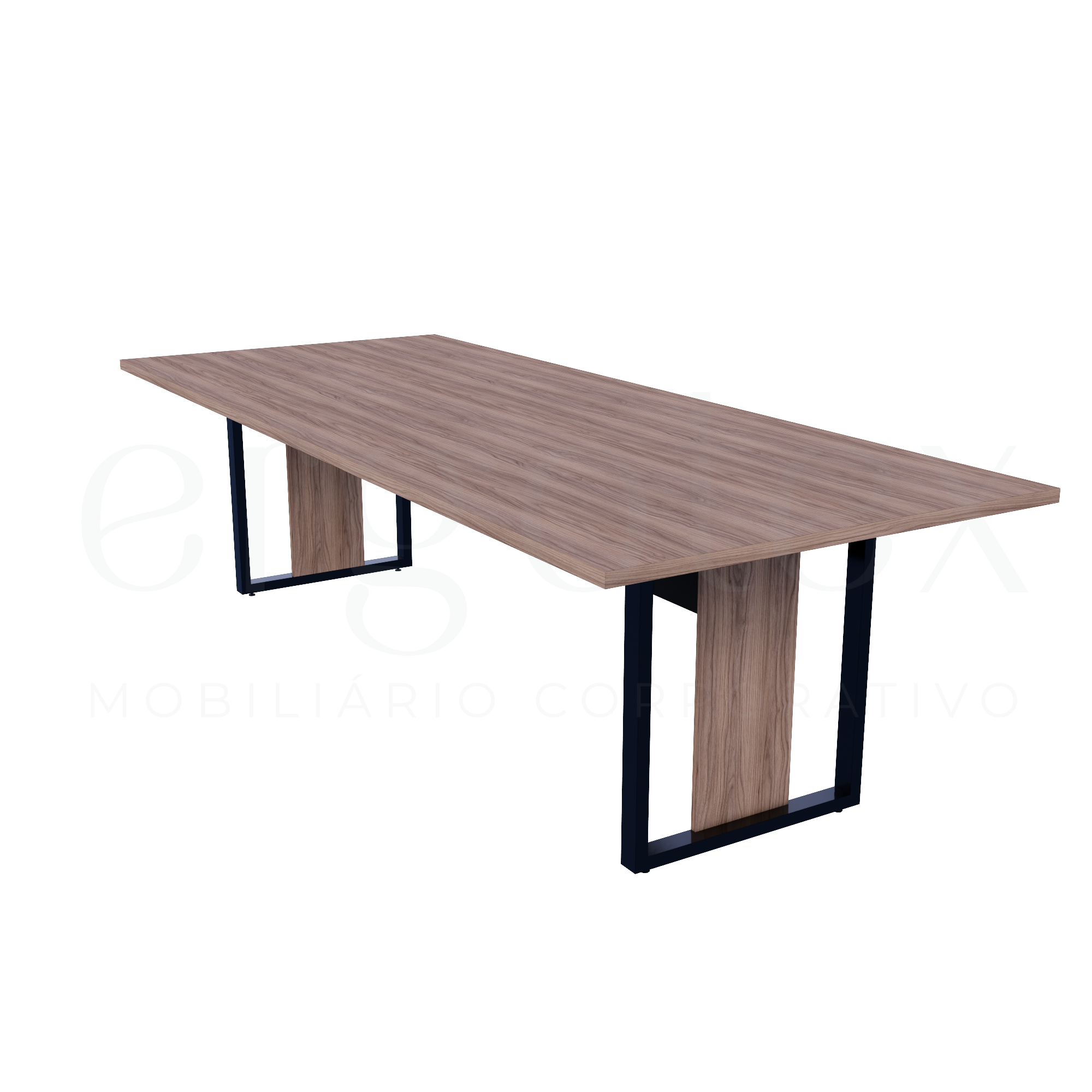 Mesa de Reunião Industrial Tampo 30mm Preto