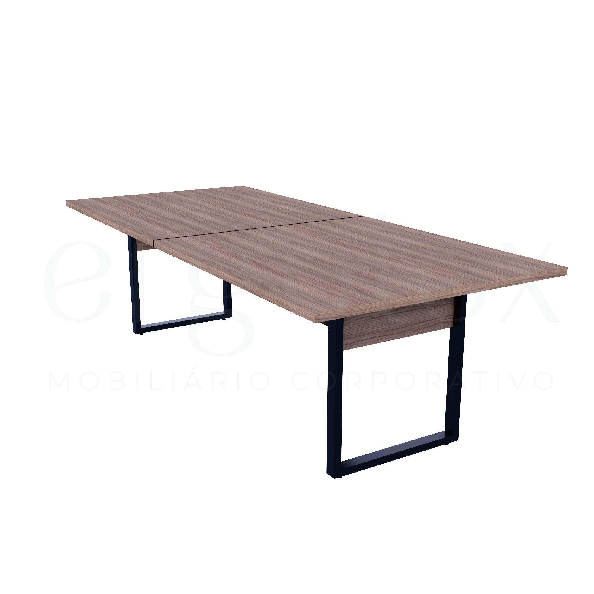 Mesa de Reunião Industrial Bipartida Tampo 30mm Preto