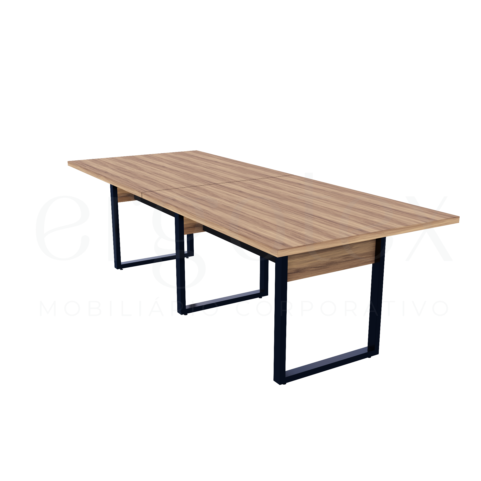 Mesa de Reunião Industrial Bipartida Tampo 30mm Preto