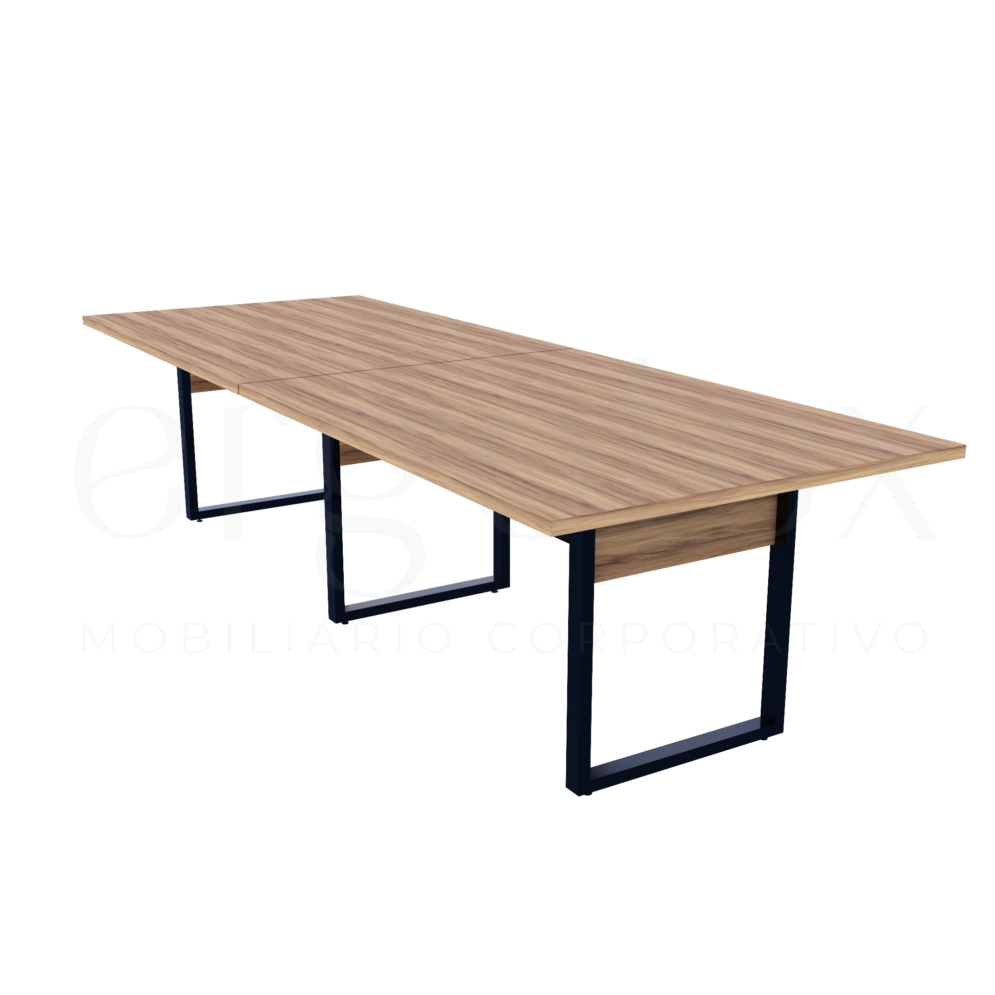 Mesa de Reunião Industrial Bipartida Tampo 30mm Preto