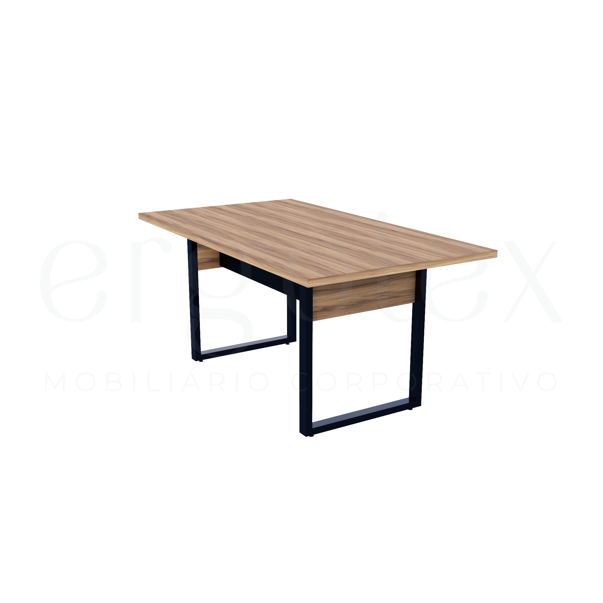 Mesa de Reunião Industrial Tampo 30mm Preto
