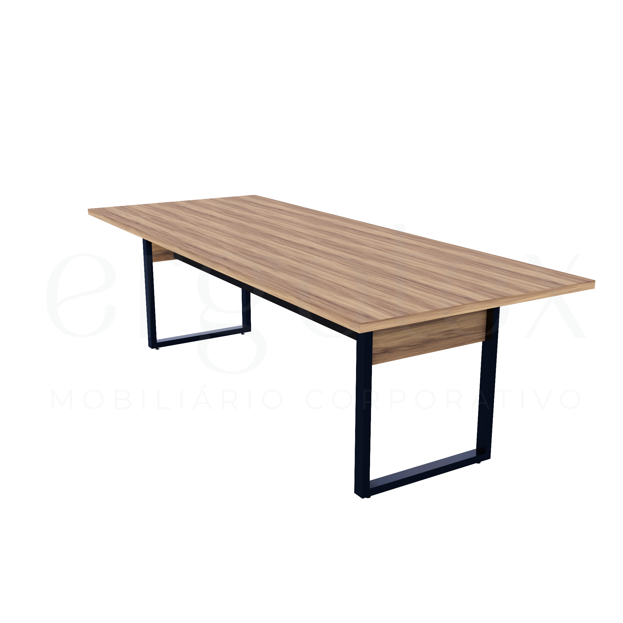 Mesa de Reunião Industrial Tampo 30mm Preto