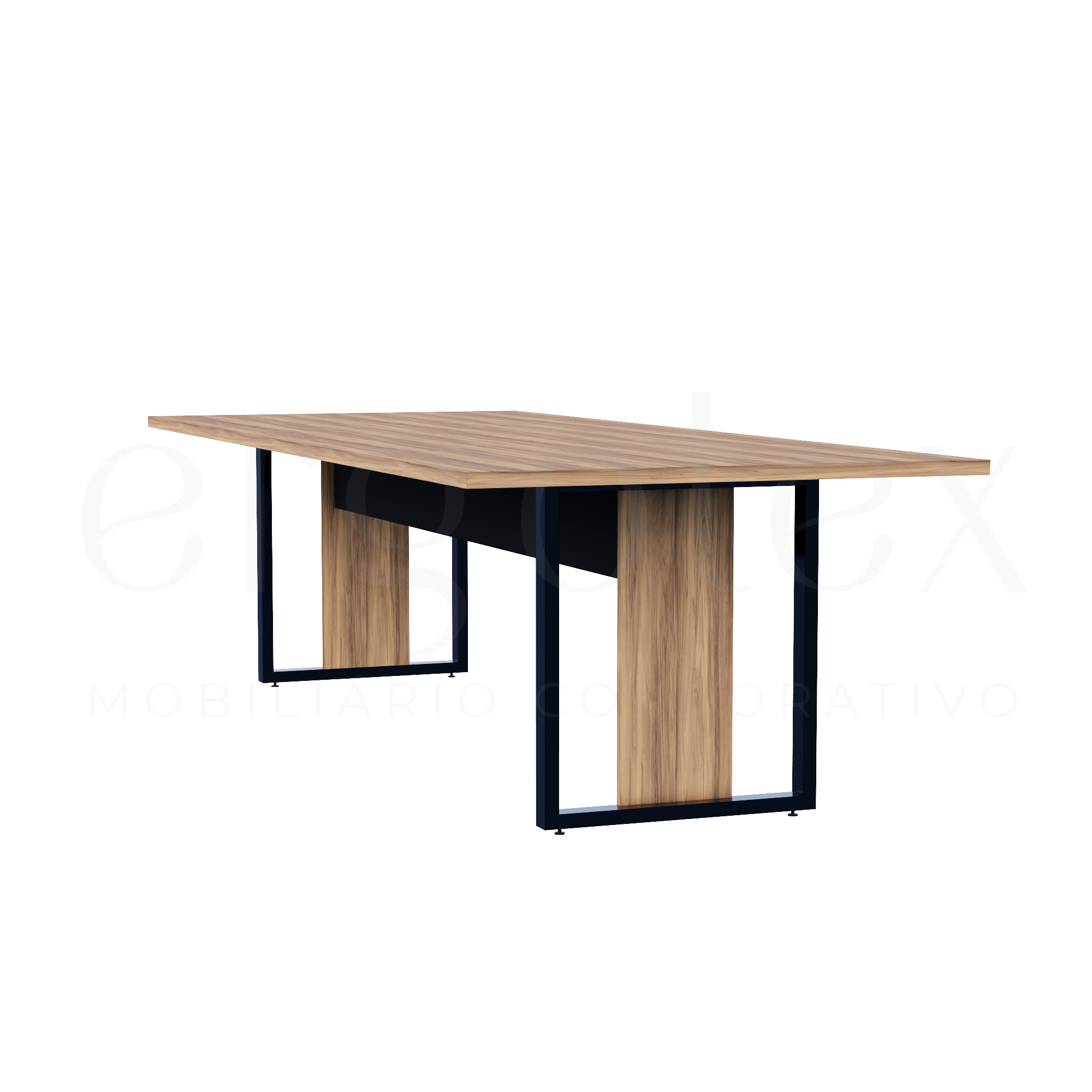 Mesa de Reunião Industrial Tampo 30mm Preto