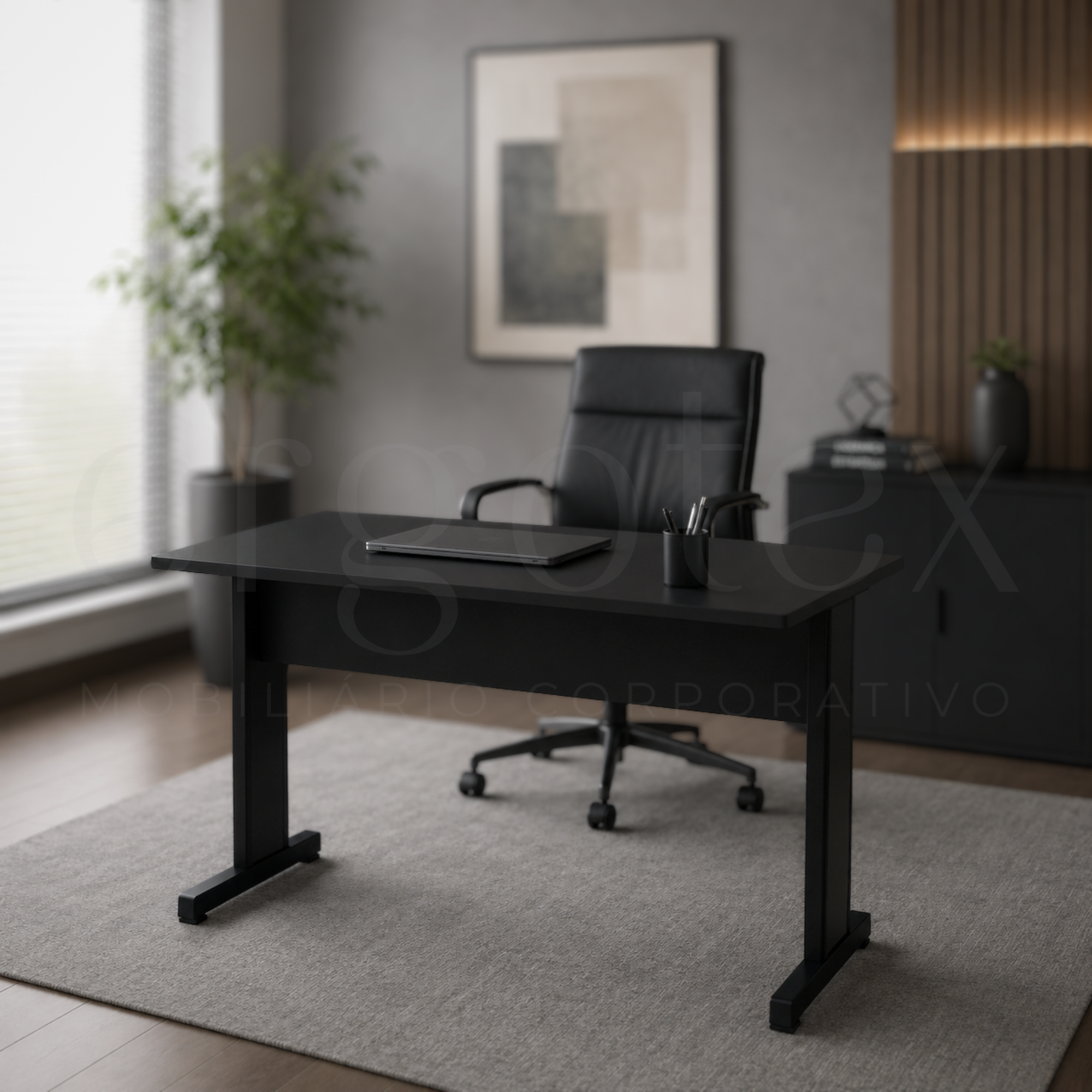 Mesa Reta Escritorio Tampo 15mm