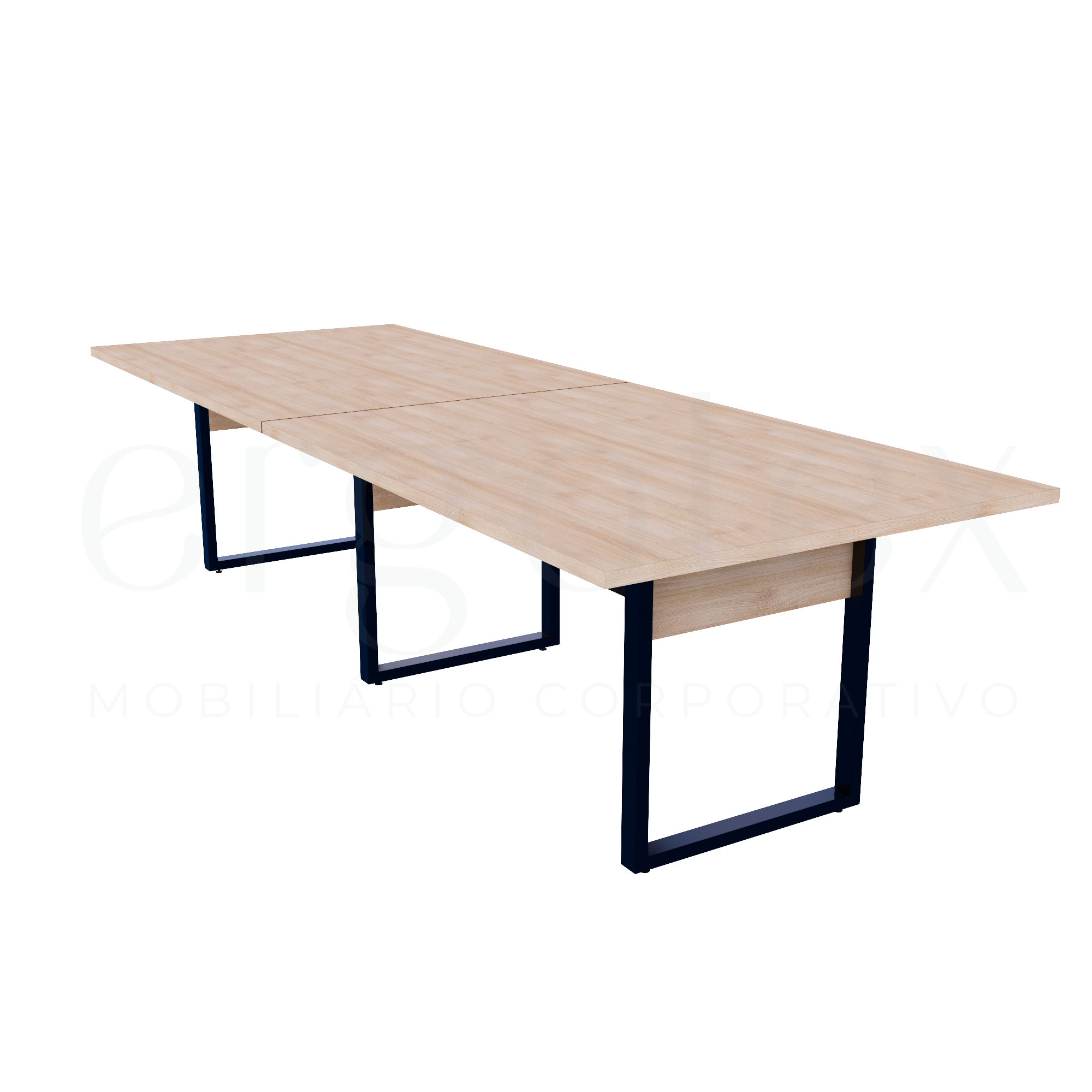 Mesa de Reunião Industrial Bipartida Tampo 30mm Preto