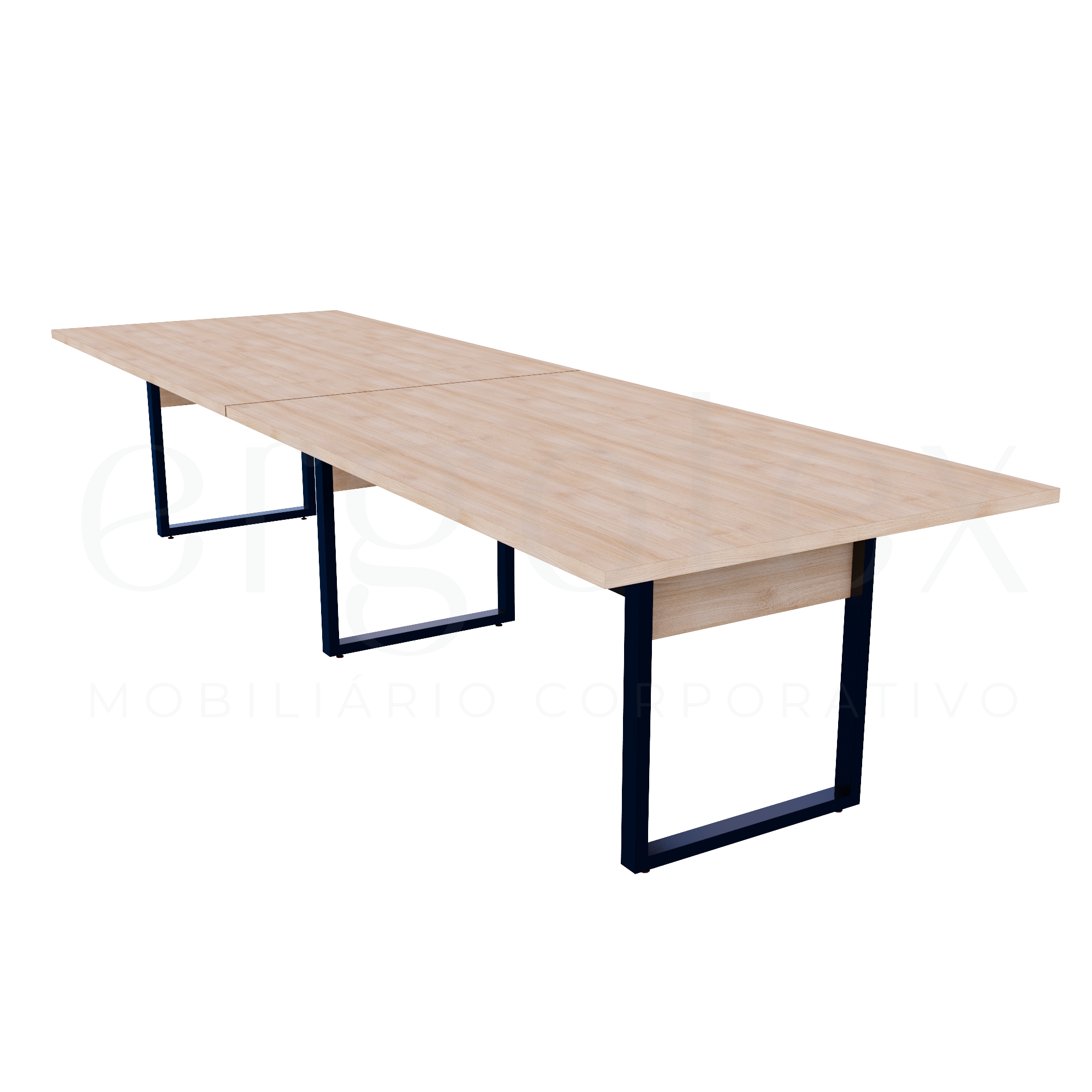 Mesa de Reunião Industrial Bipartida Tampo 30mm Preto
