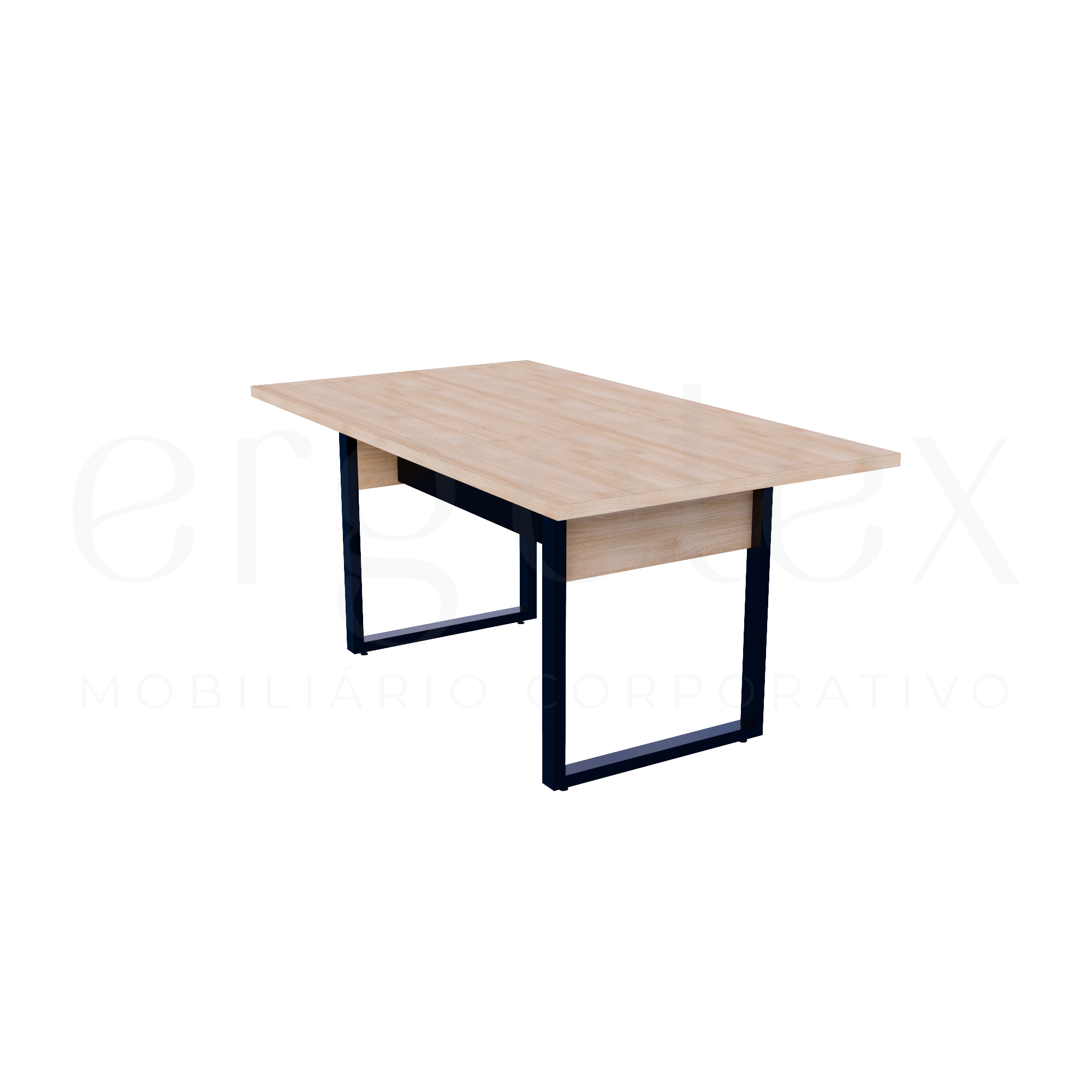 Mesa de Reunião Industrial Tampo 30mm Preto