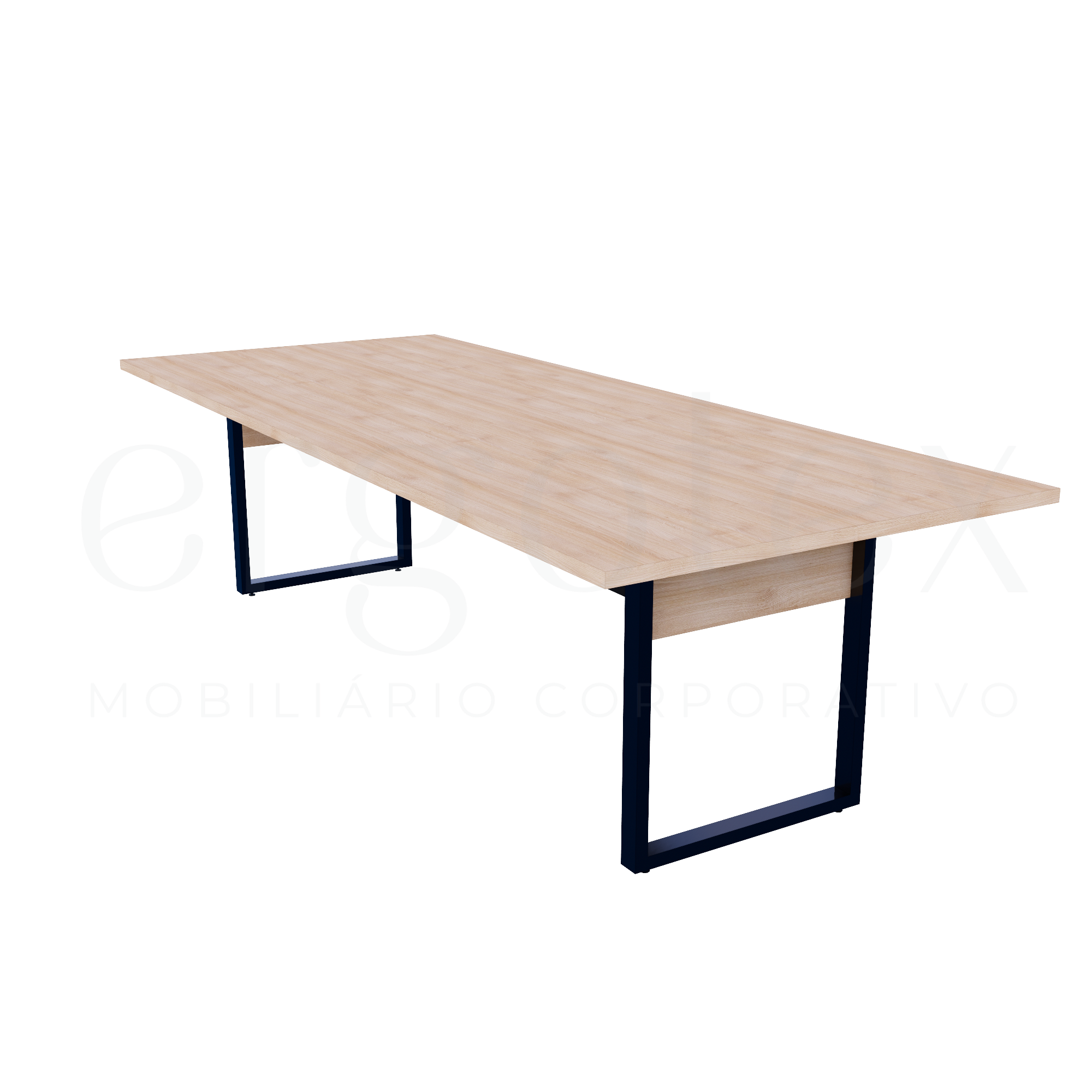Mesa de Reunião Industrial Tampo 30mm Preto